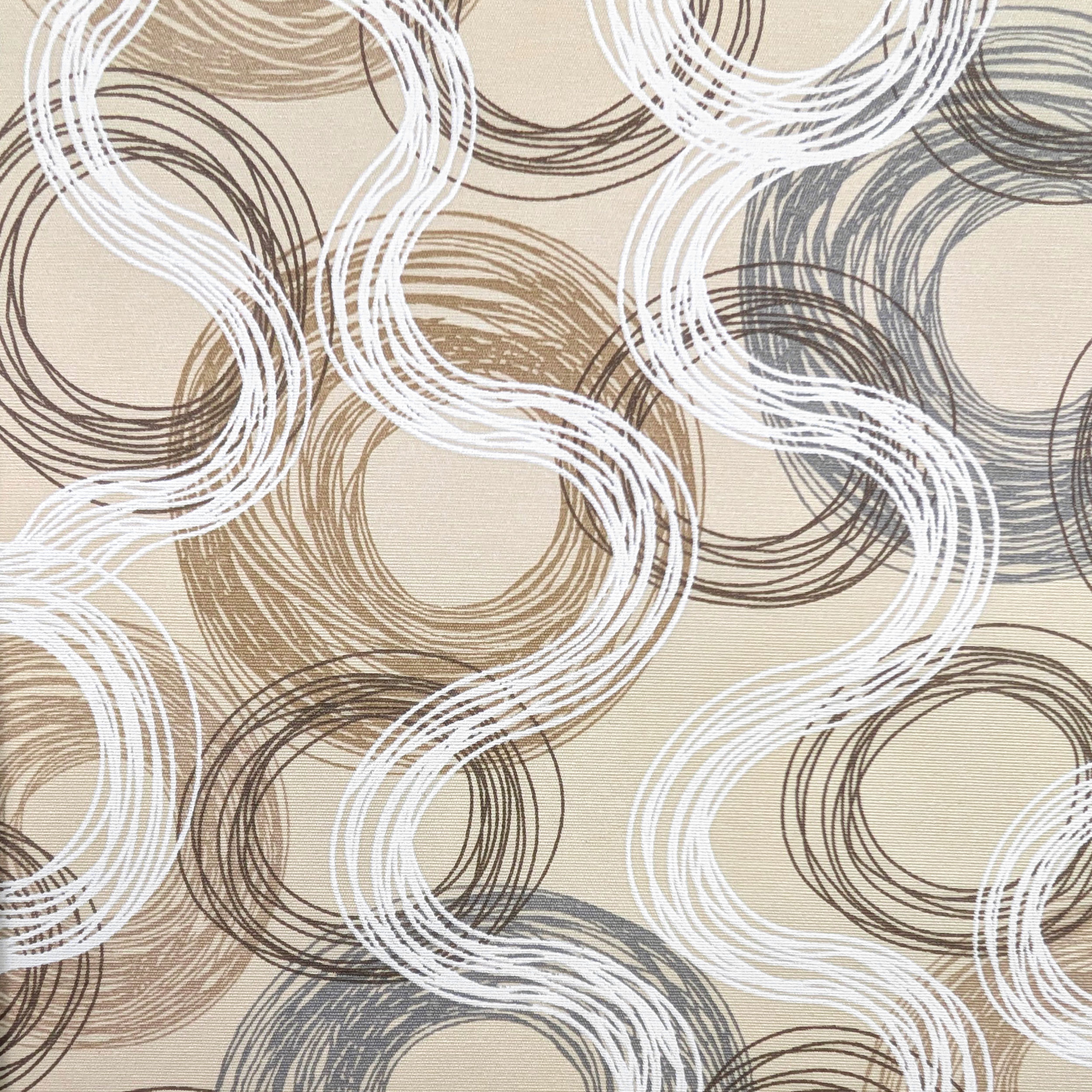 Tessuto per Tovaglia Resinata Cerchi Astratti Beige Image