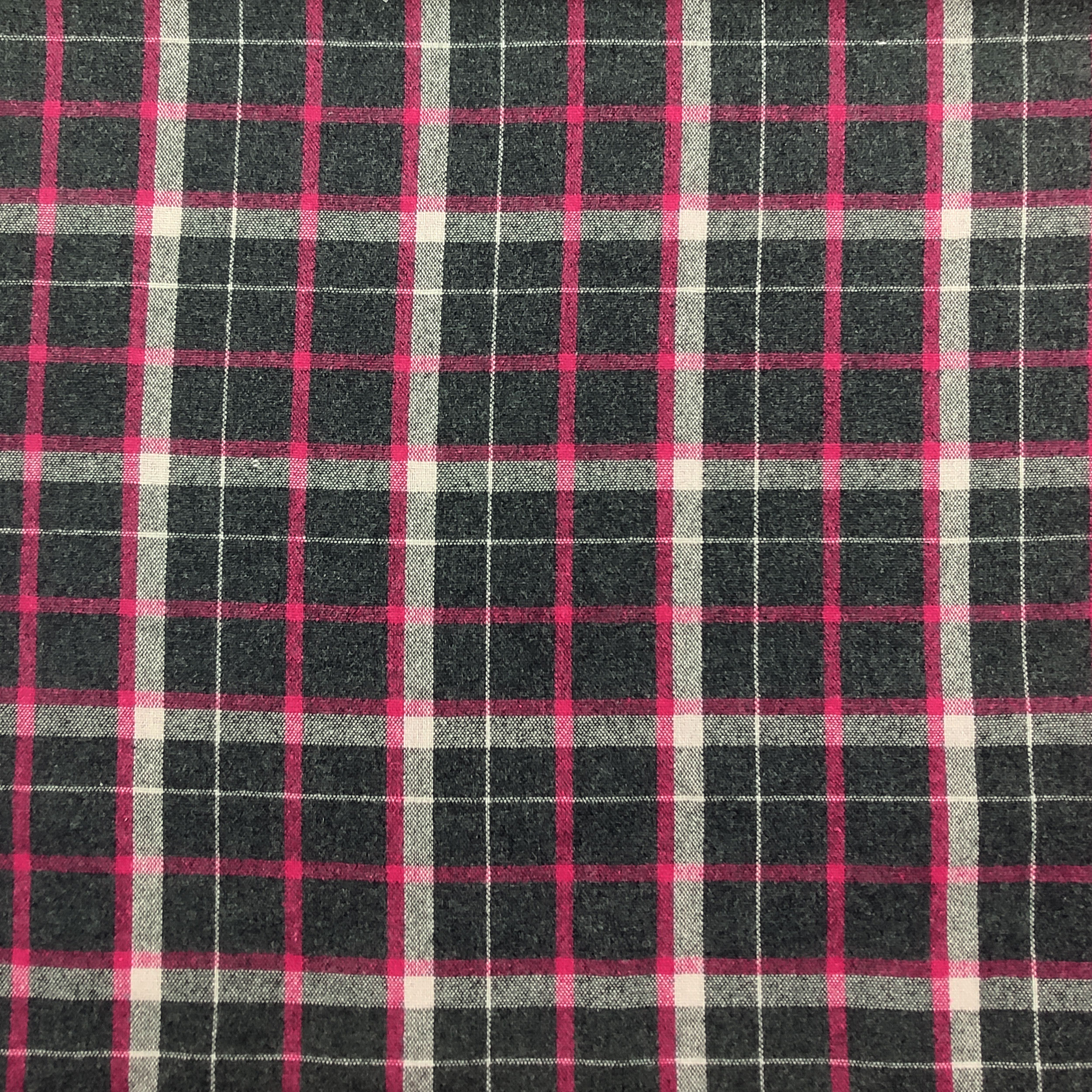 Scampolo Tartan Fuxia Bianco Misto Lana
