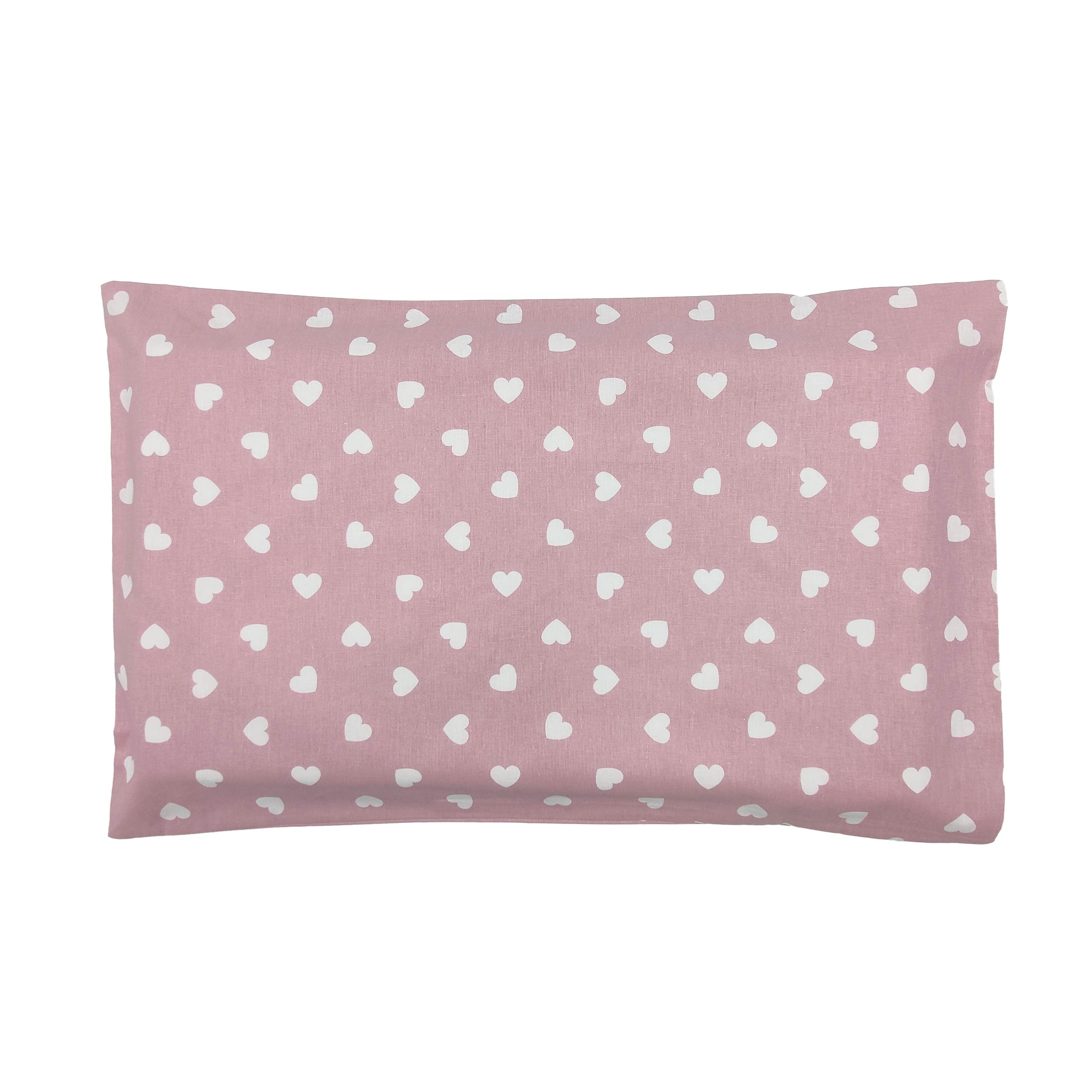 Federa Cuori Bianchi con Sfondo Rosa Antico