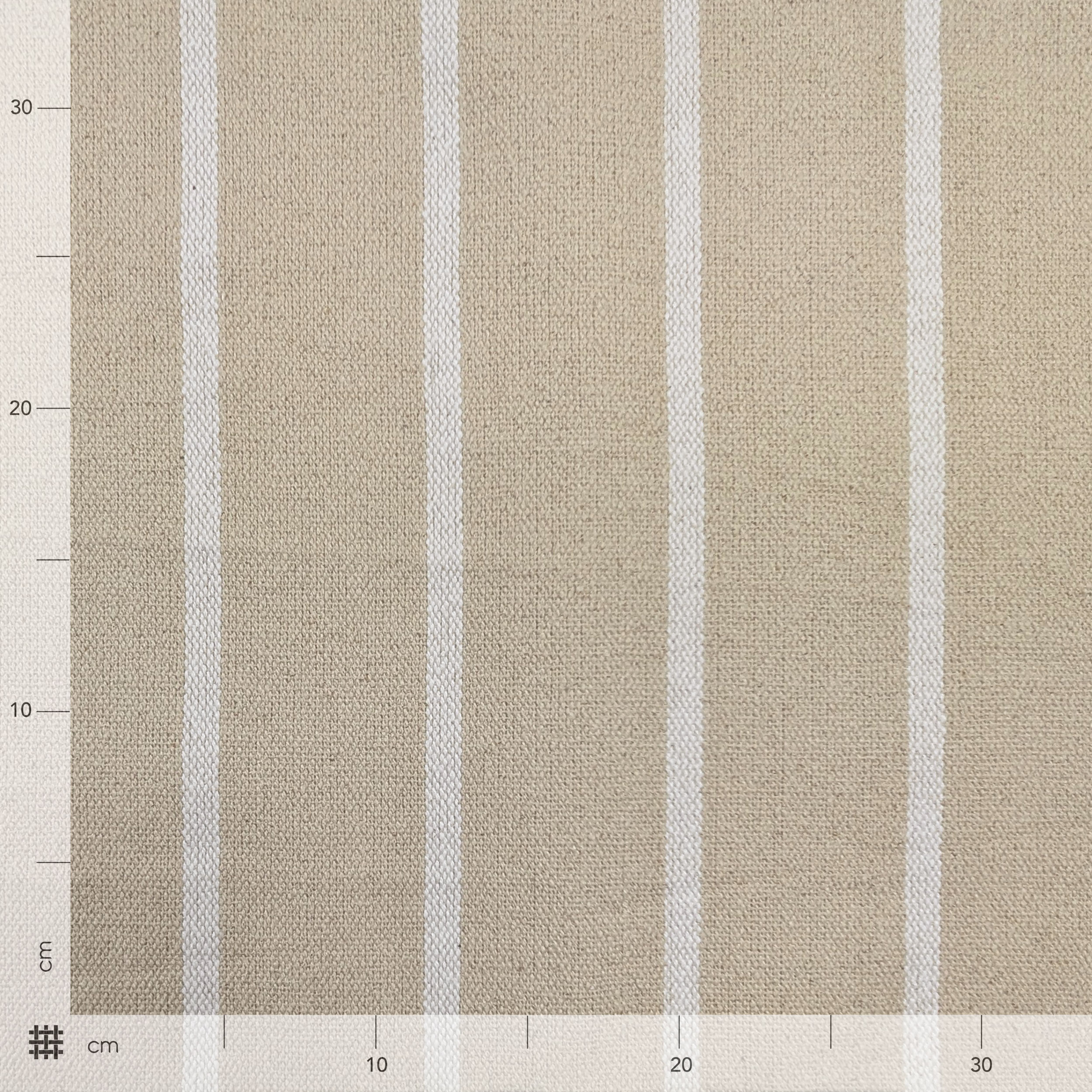 Cotone Lino Natural Righe Bianche Arredo Image