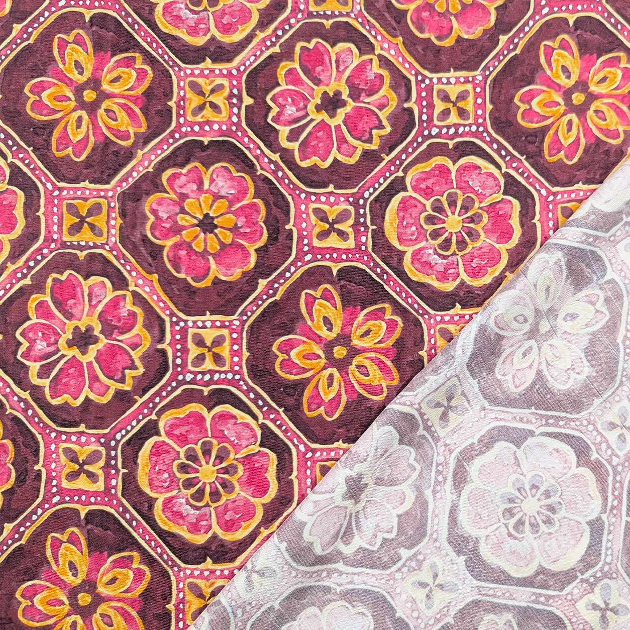Pura Seta Maioliche Fuxia e Vinaccia Image