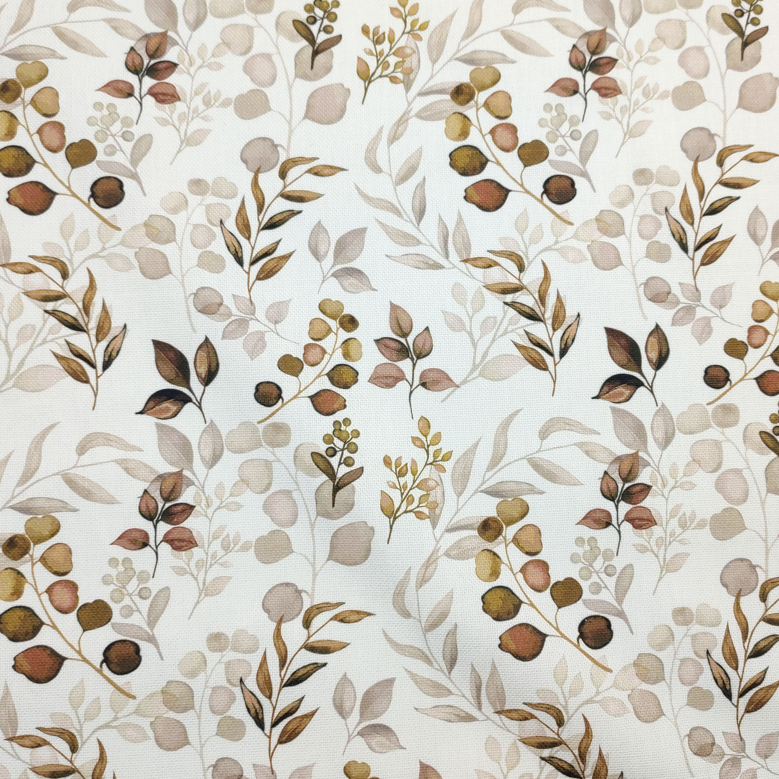Tessuto Cotone Arredo Foglie Toni Autunnali