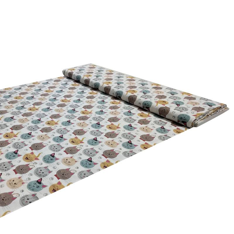 Tessuto Cotone Fantasia Gattini