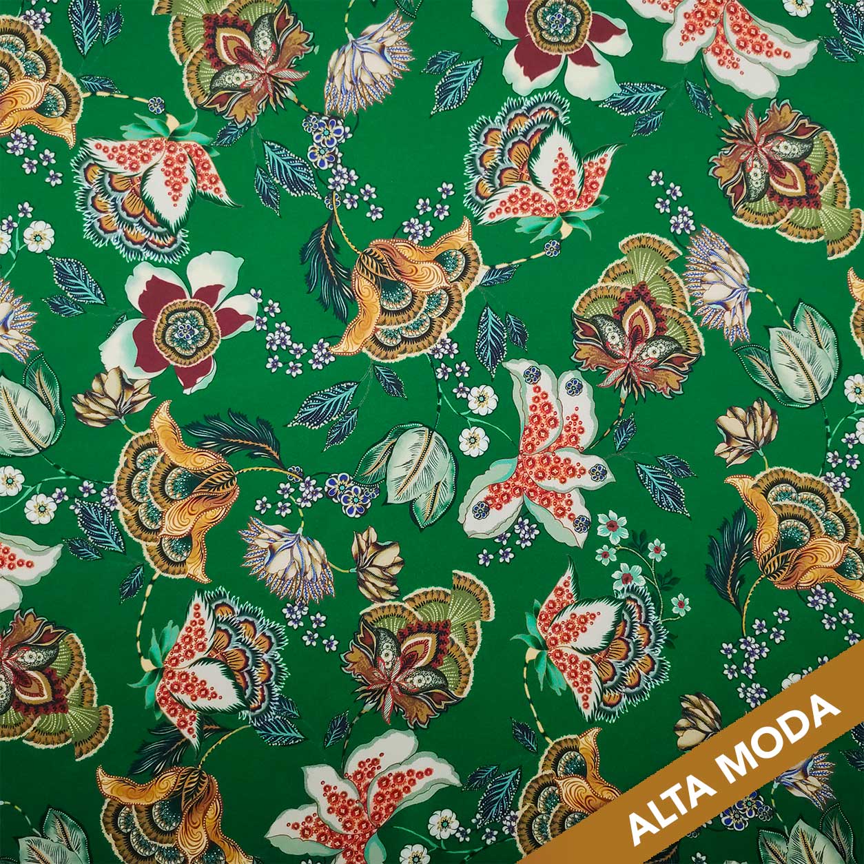 Raso Cady Setato Fiori Astratti Fashion Image