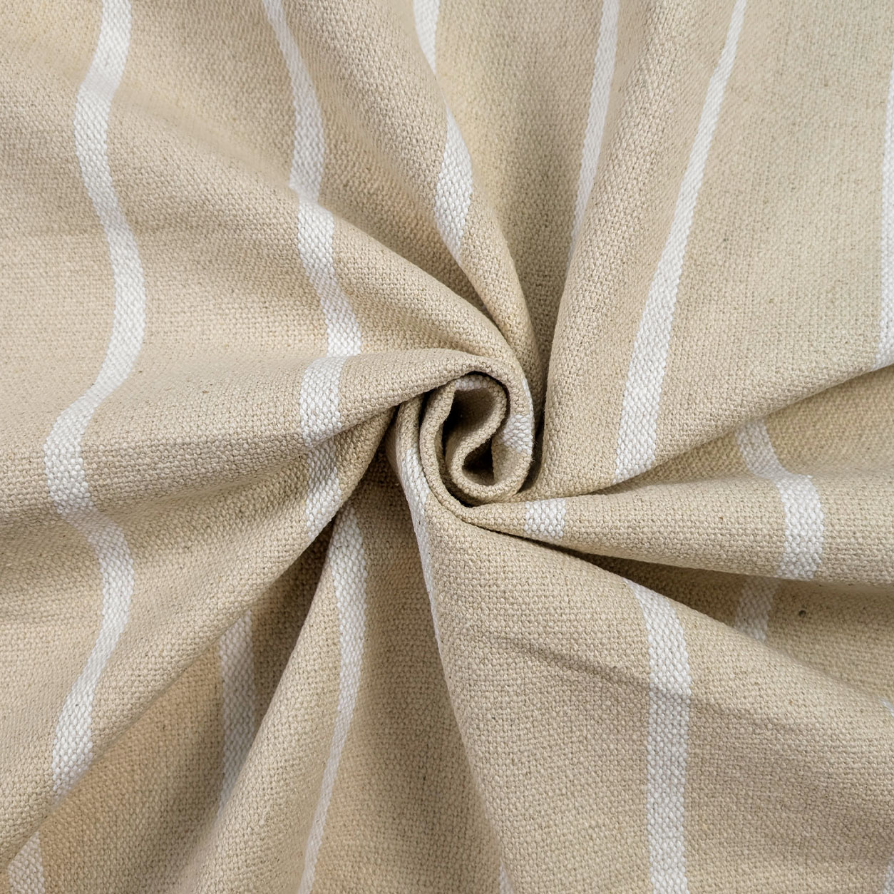 Cotone Lino Natural Righe Bianche Arredo Image