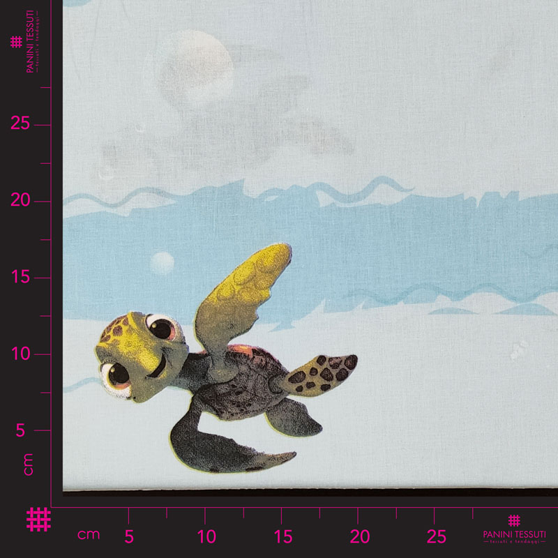 Tessuto Cotone Disney Nemo Sfondo Azzurro