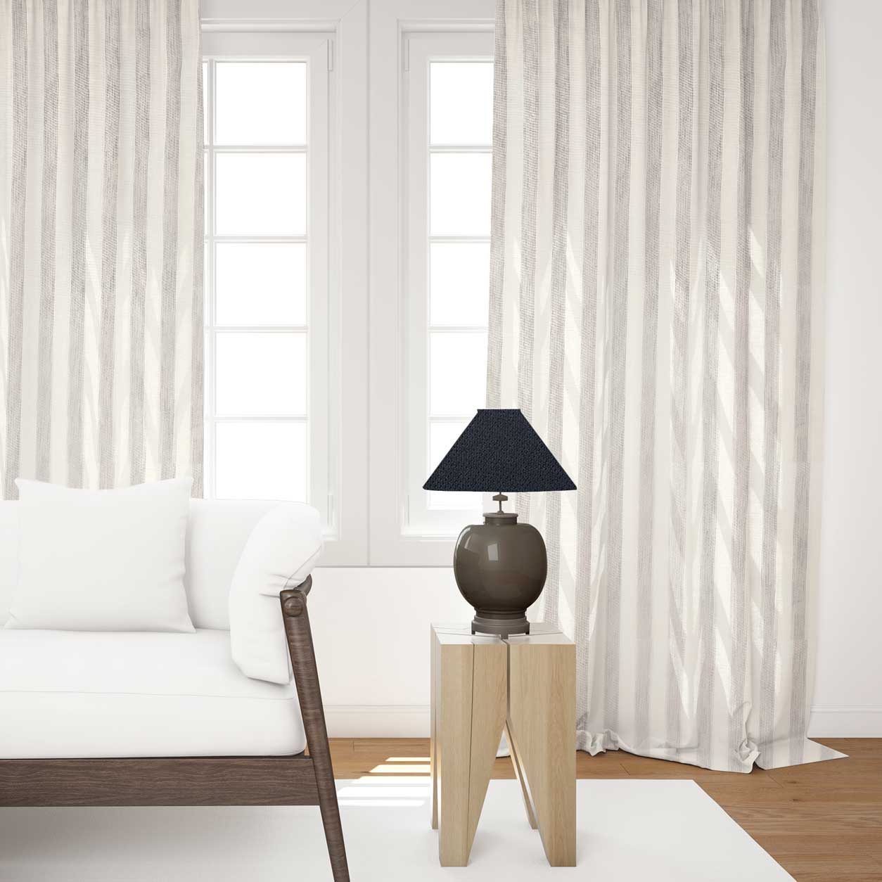 Tessuto per Tenda Rigato Saint Tropez Grigio