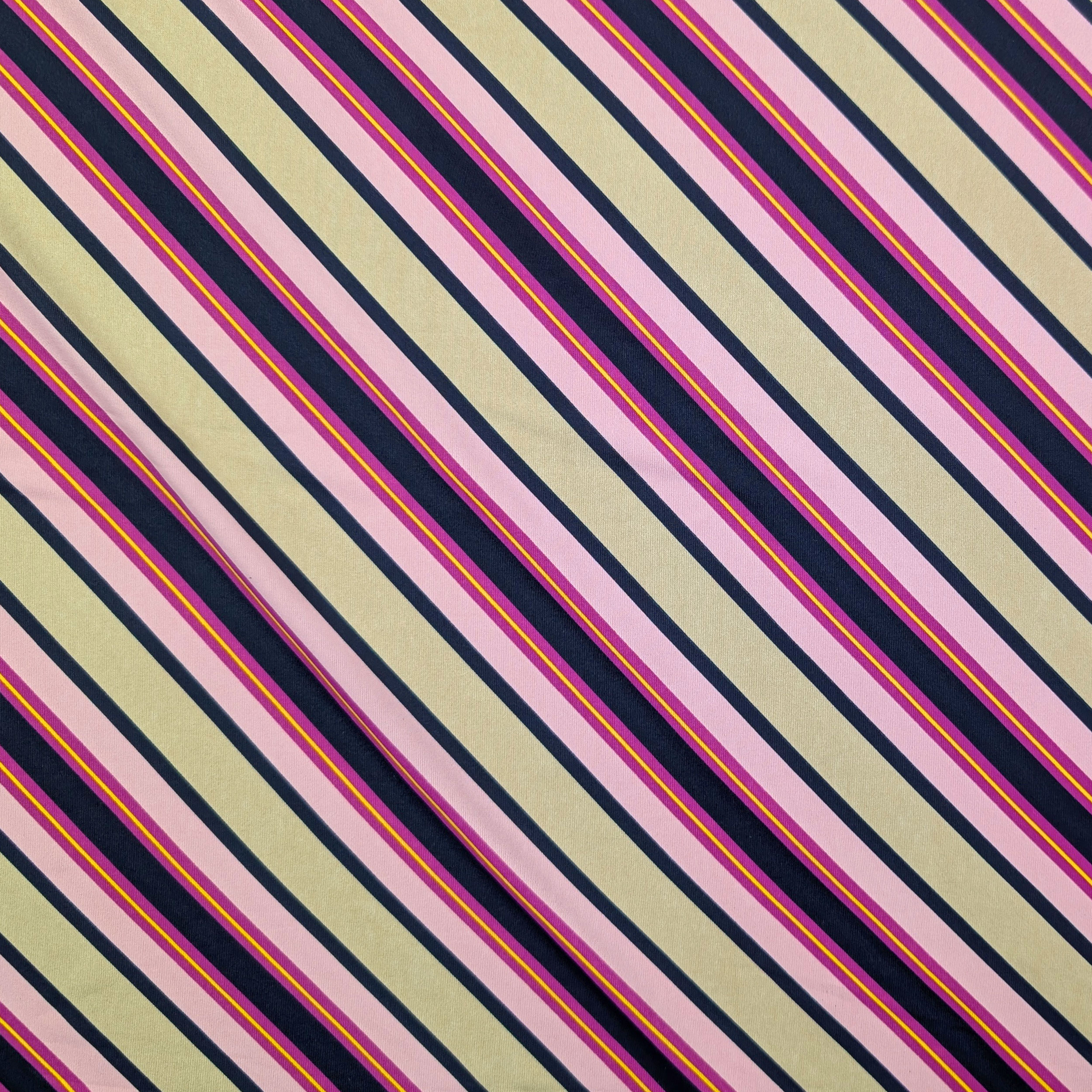 Maglina Bielastica Righe Diagonali Blu e Rosa Image