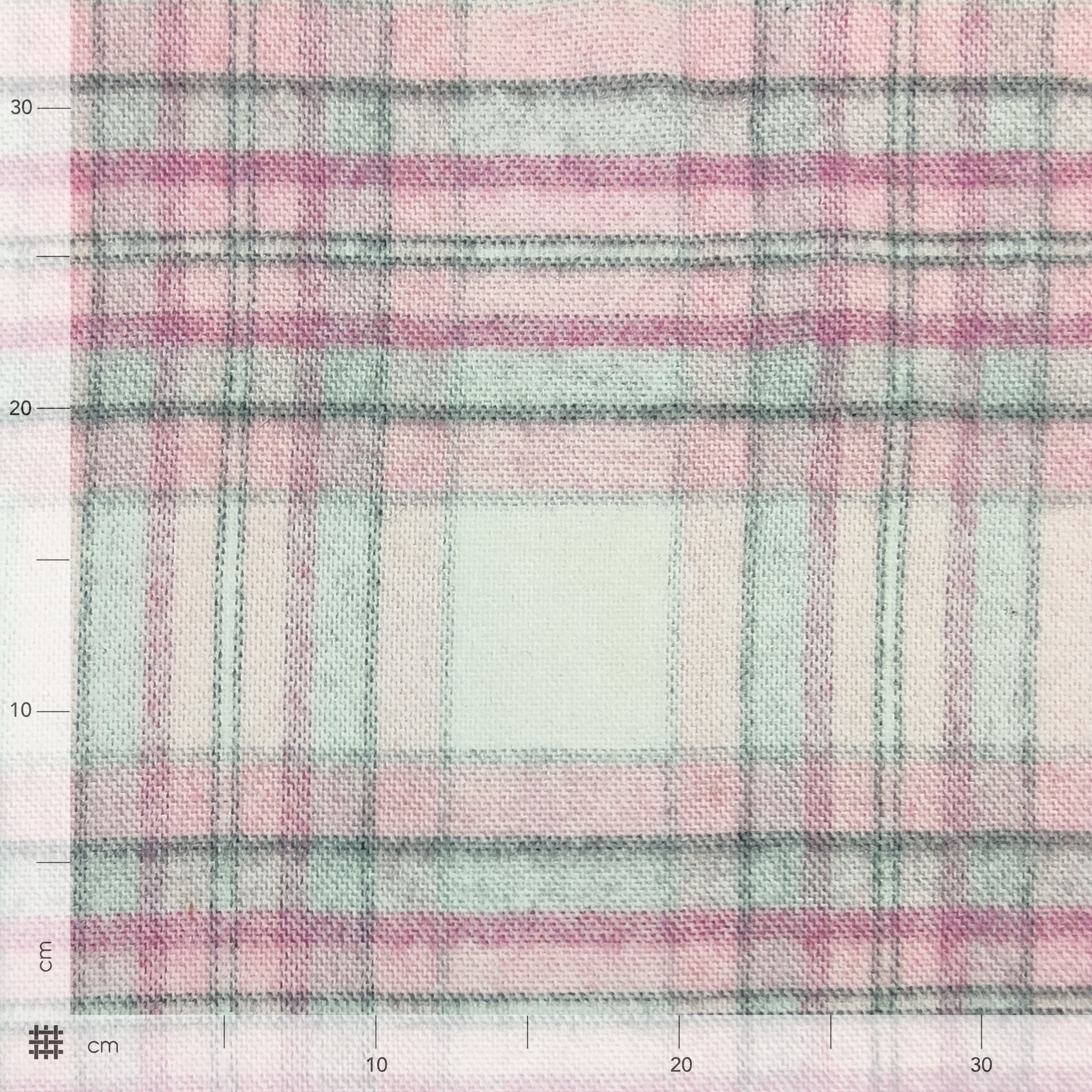 Misto Cotone Pesante Tartan Rosa e Bianco