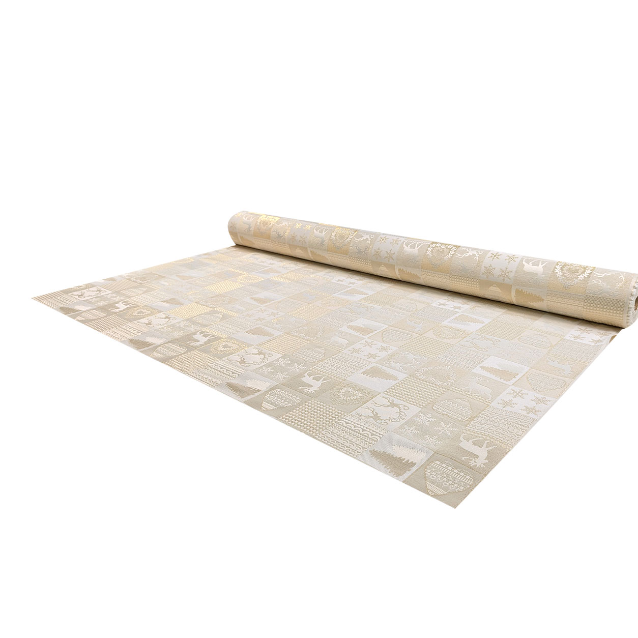 Jacquard Patchwork Natalizio Oro Lurex Image