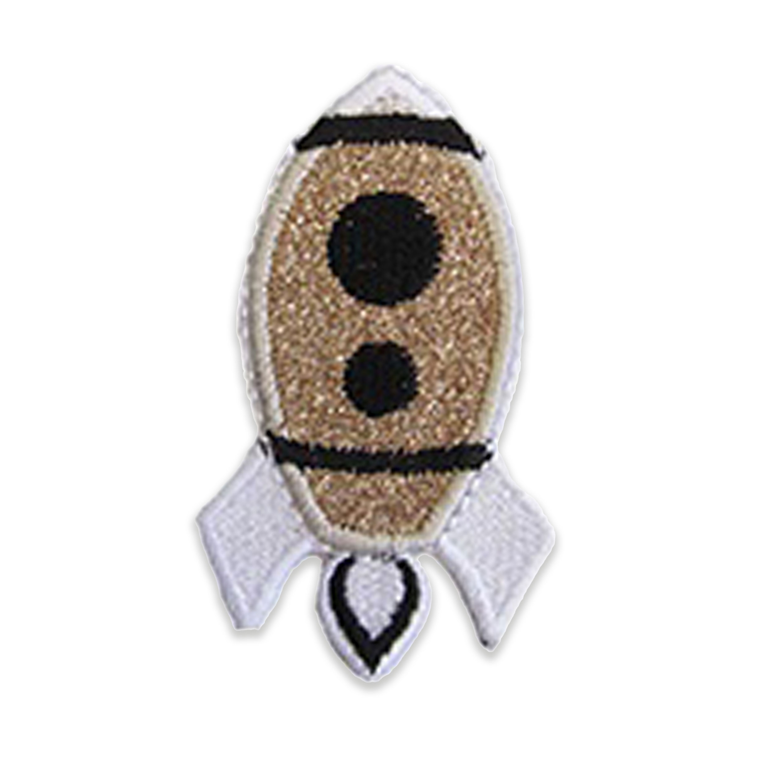 Applicazione Termoadesiva Razzo Spaziale Oro Glitter Image