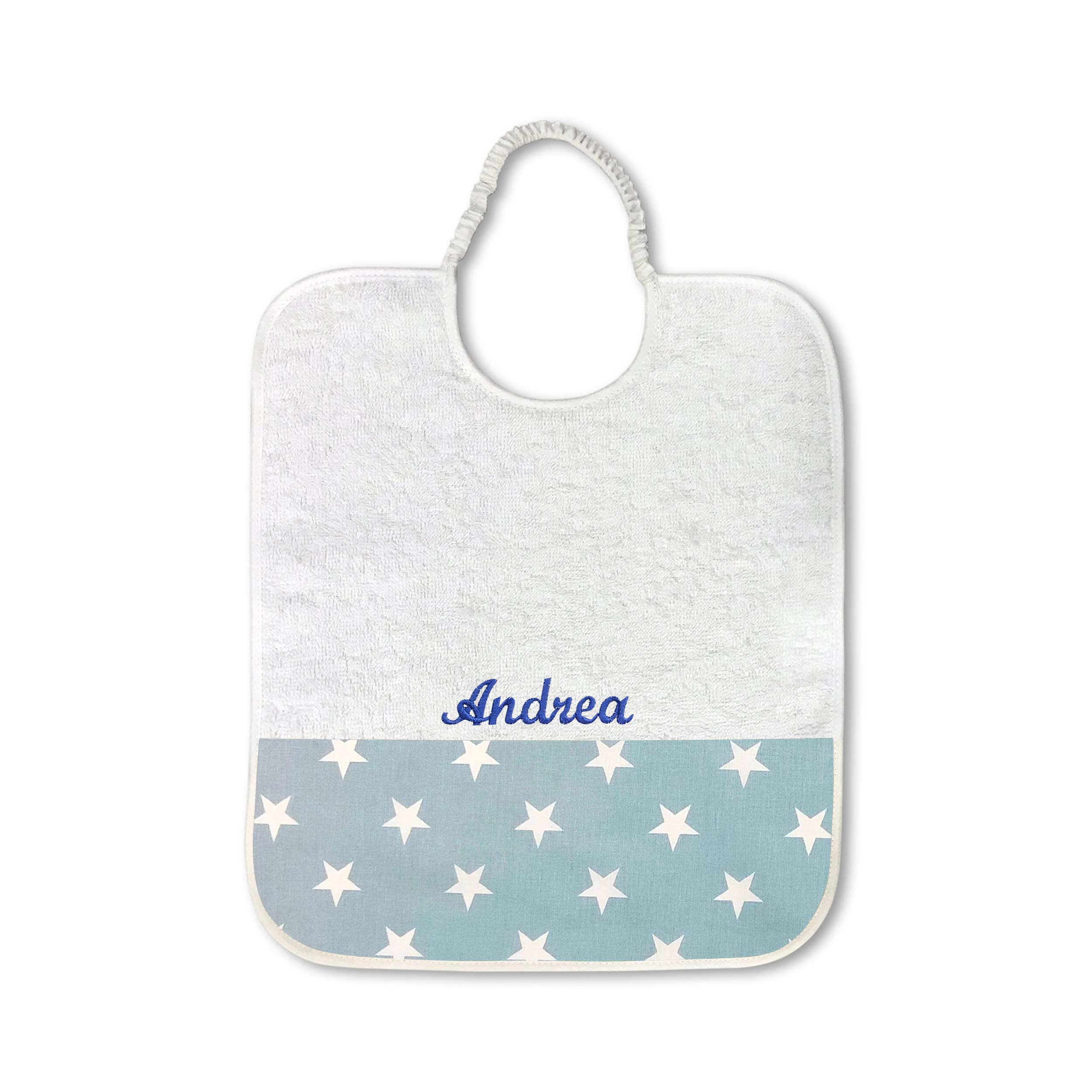 Bavaglino Stelle Bianche con Sfondo Azzurro