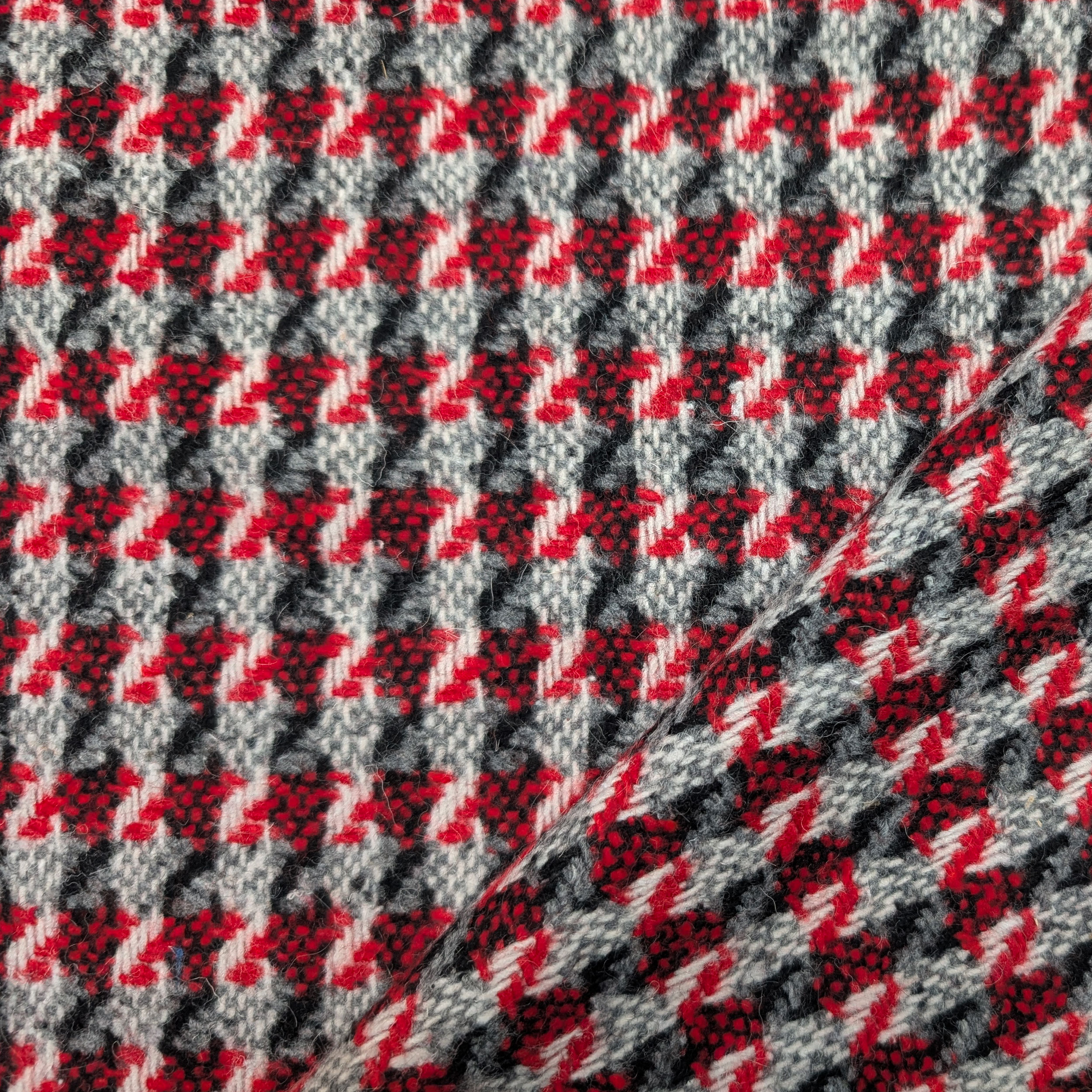 Misto Lana Righe Astratte Rosso e Nero Image