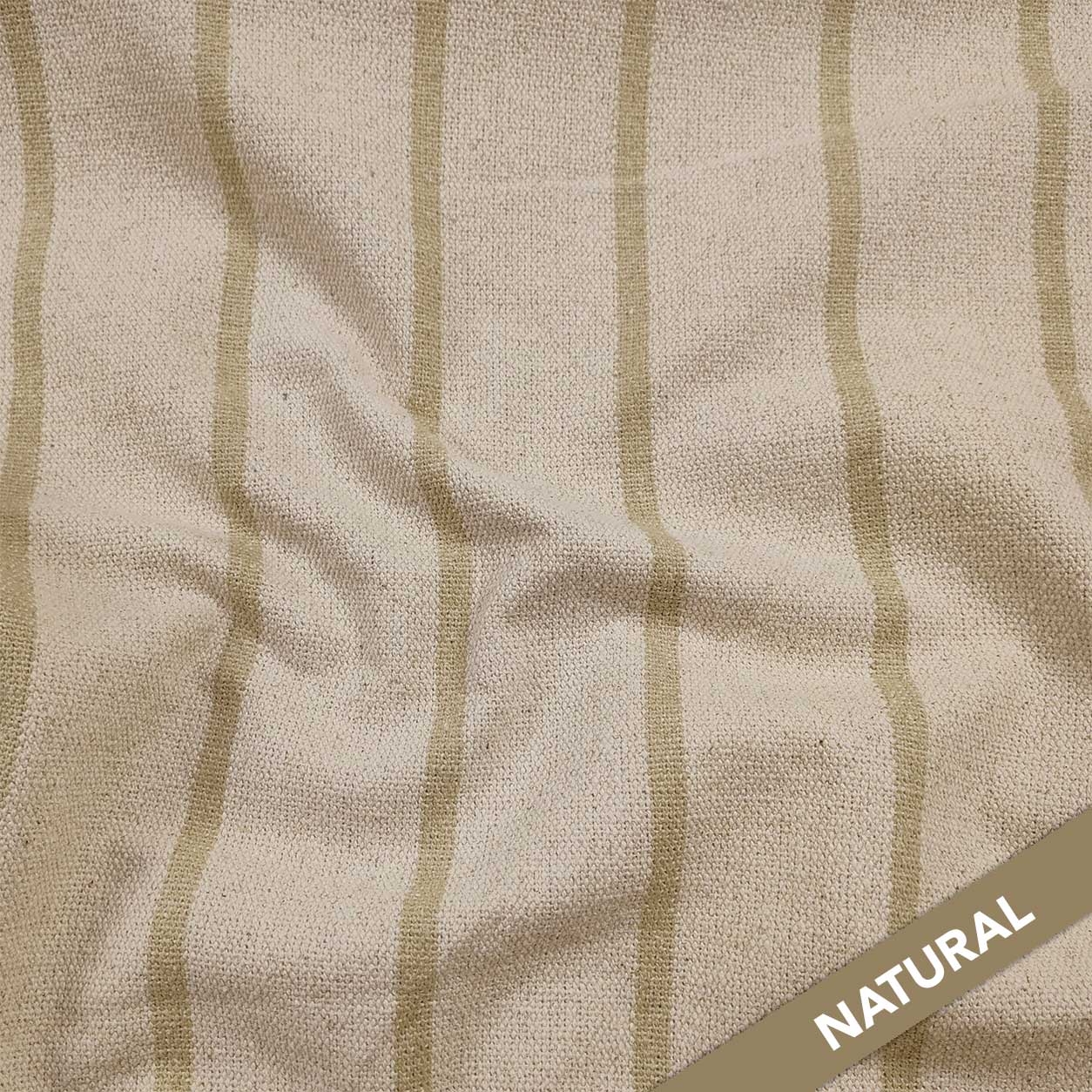 Cotone Lino Natural Righe Arredo Borse