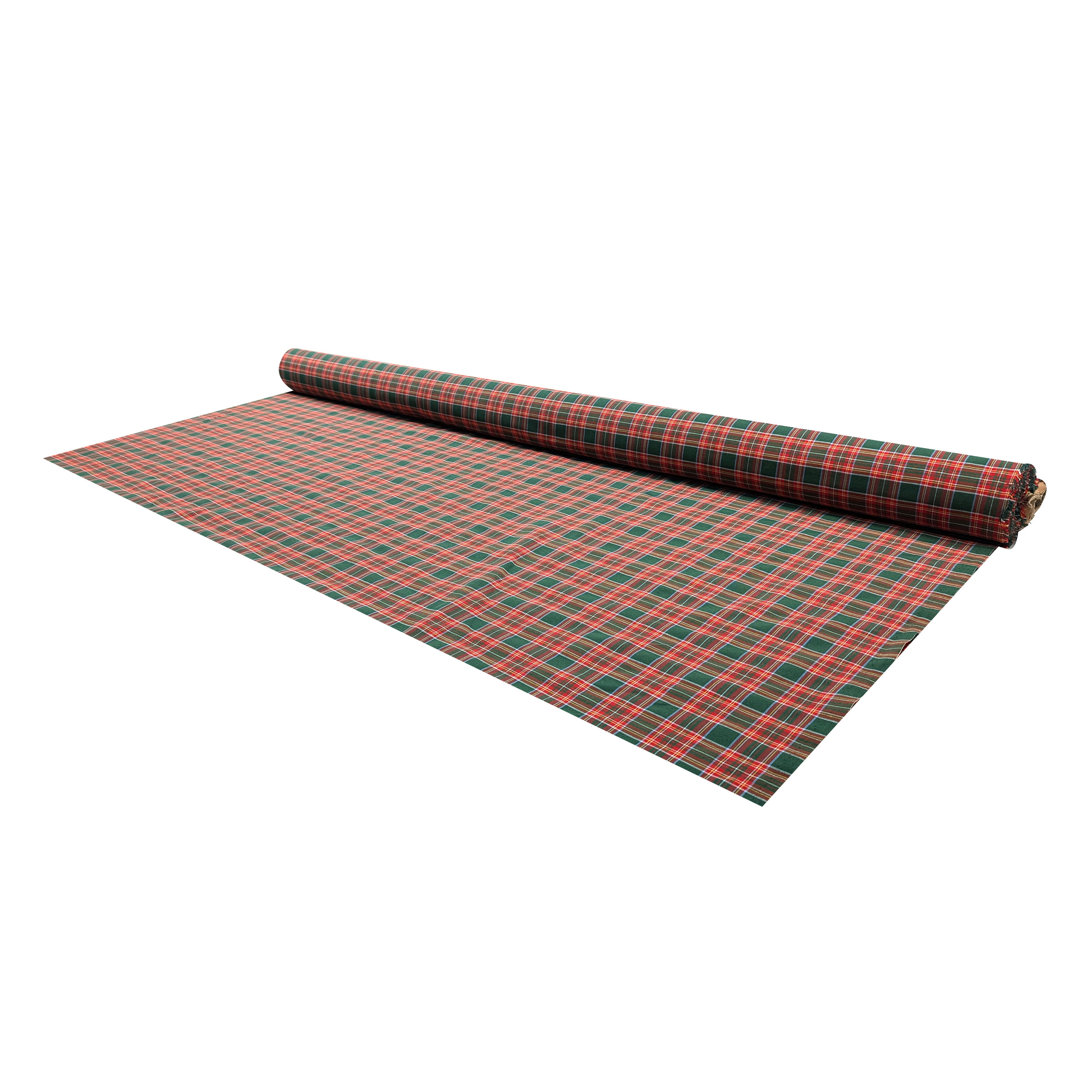 Tessuto Tartan Medio Quadri Verde Rosso Image