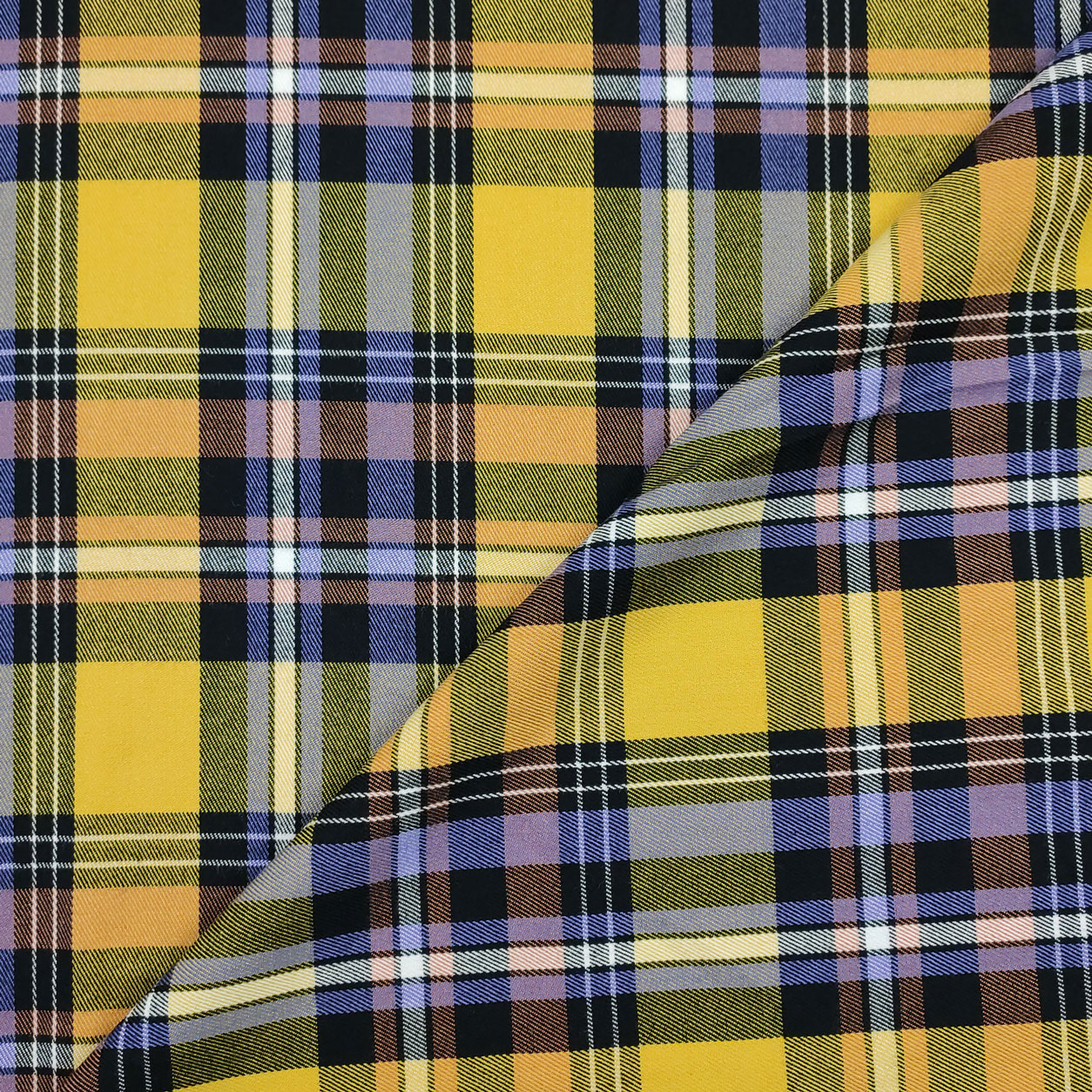 tessuto per kilt quadri viola giallo