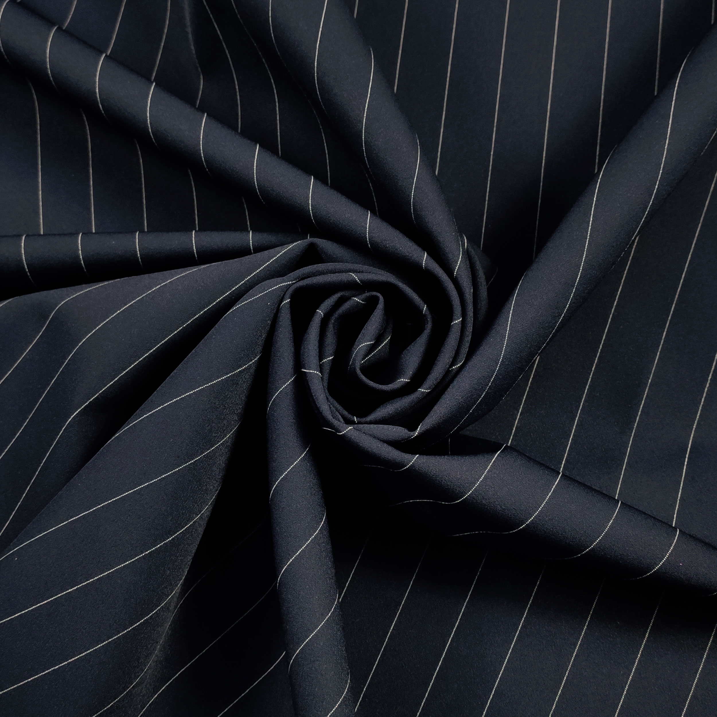 Tessuto Gessato Moda Righe Larghe Blu Image