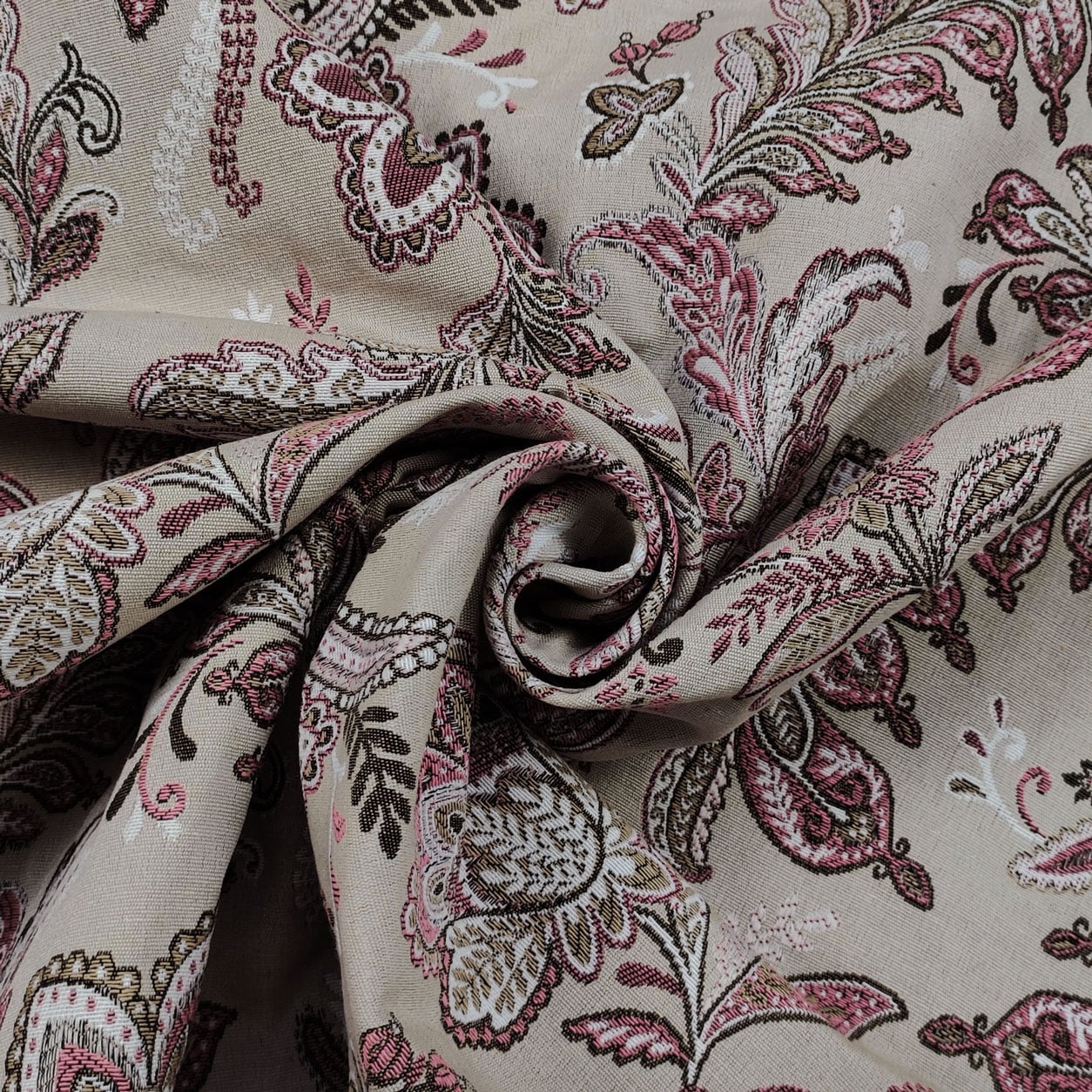 Tessuto Arredo In Stile Rococ&ograve; Fantasia A Fiori E Volatili