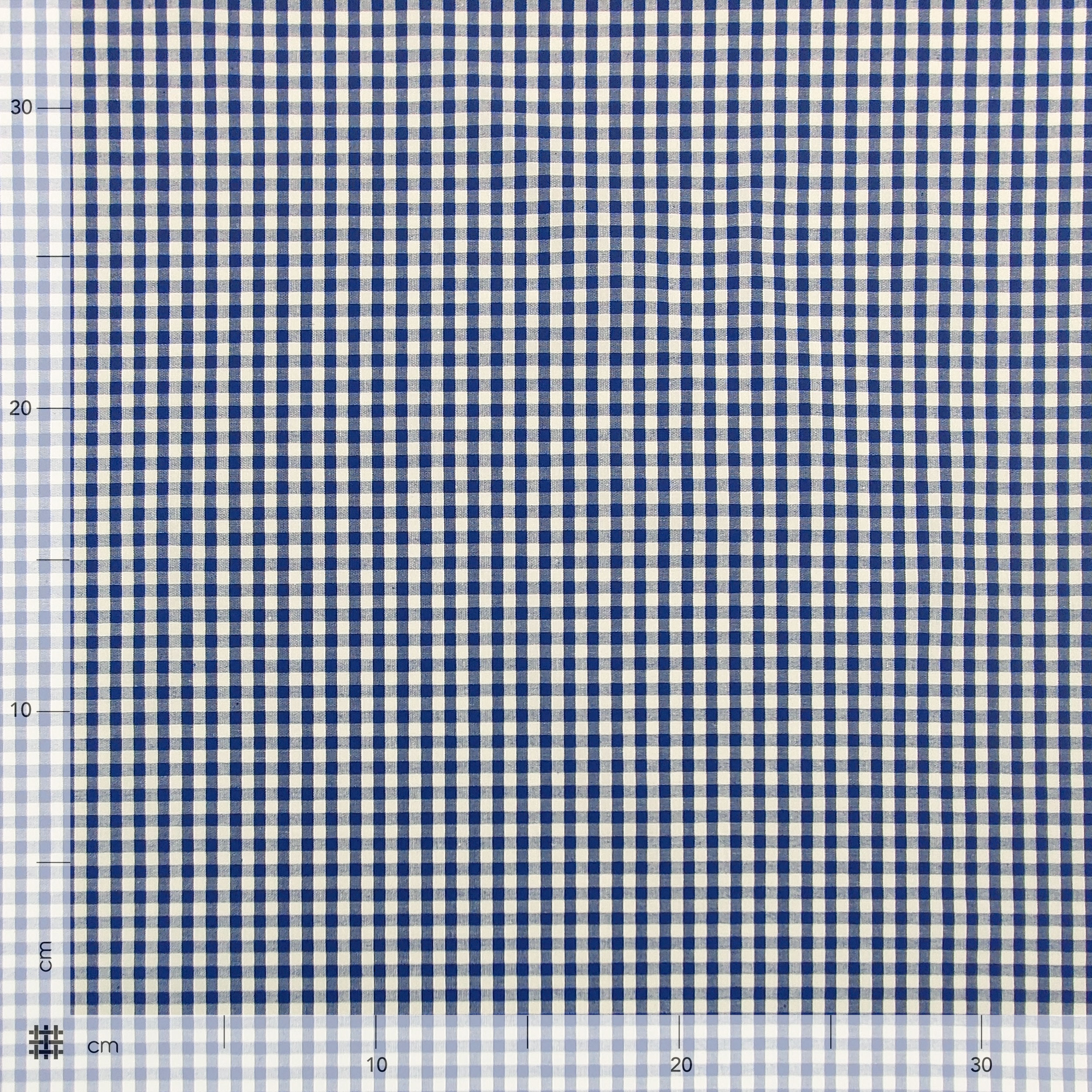 Cotone Medio Peso Elasticizzato Quadretti Blu