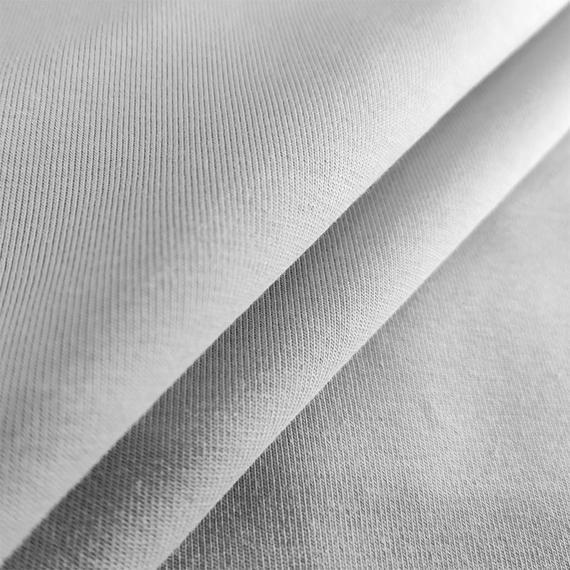 Tessuto Organico Jersey Tinta Unita  Grigio