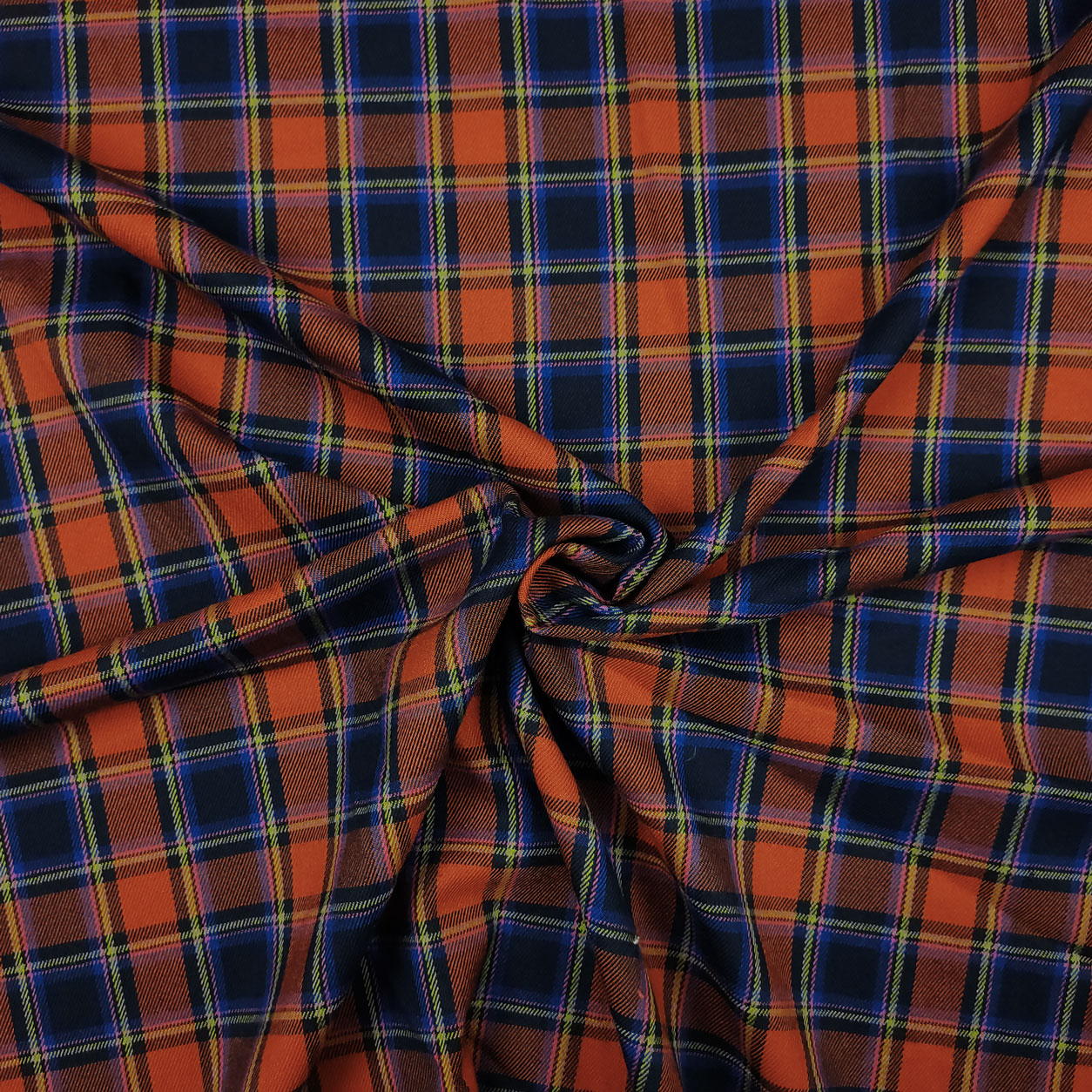Tessuto Scozzese Arancio e Blu Image