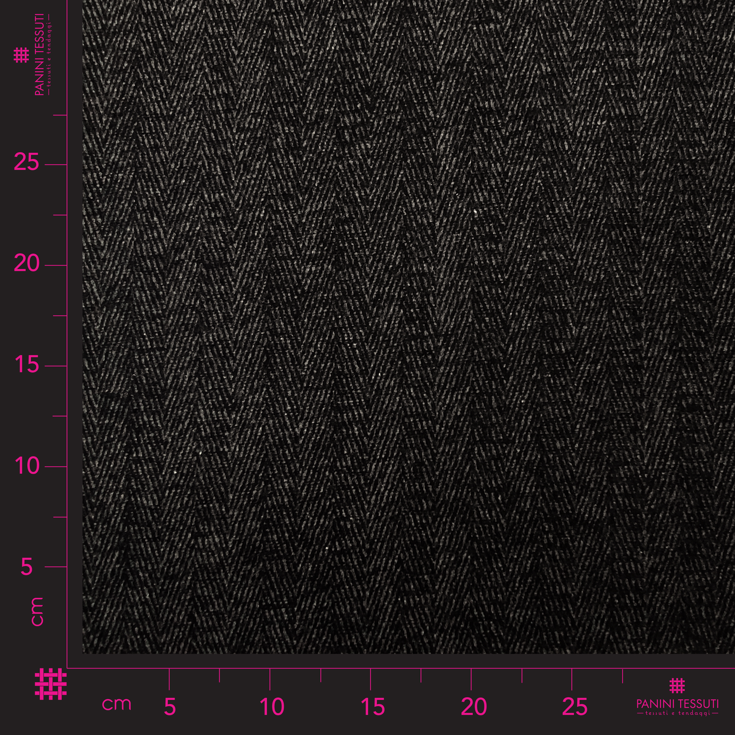 Tessuto Cappotto Spigato Grigio e Nero Image