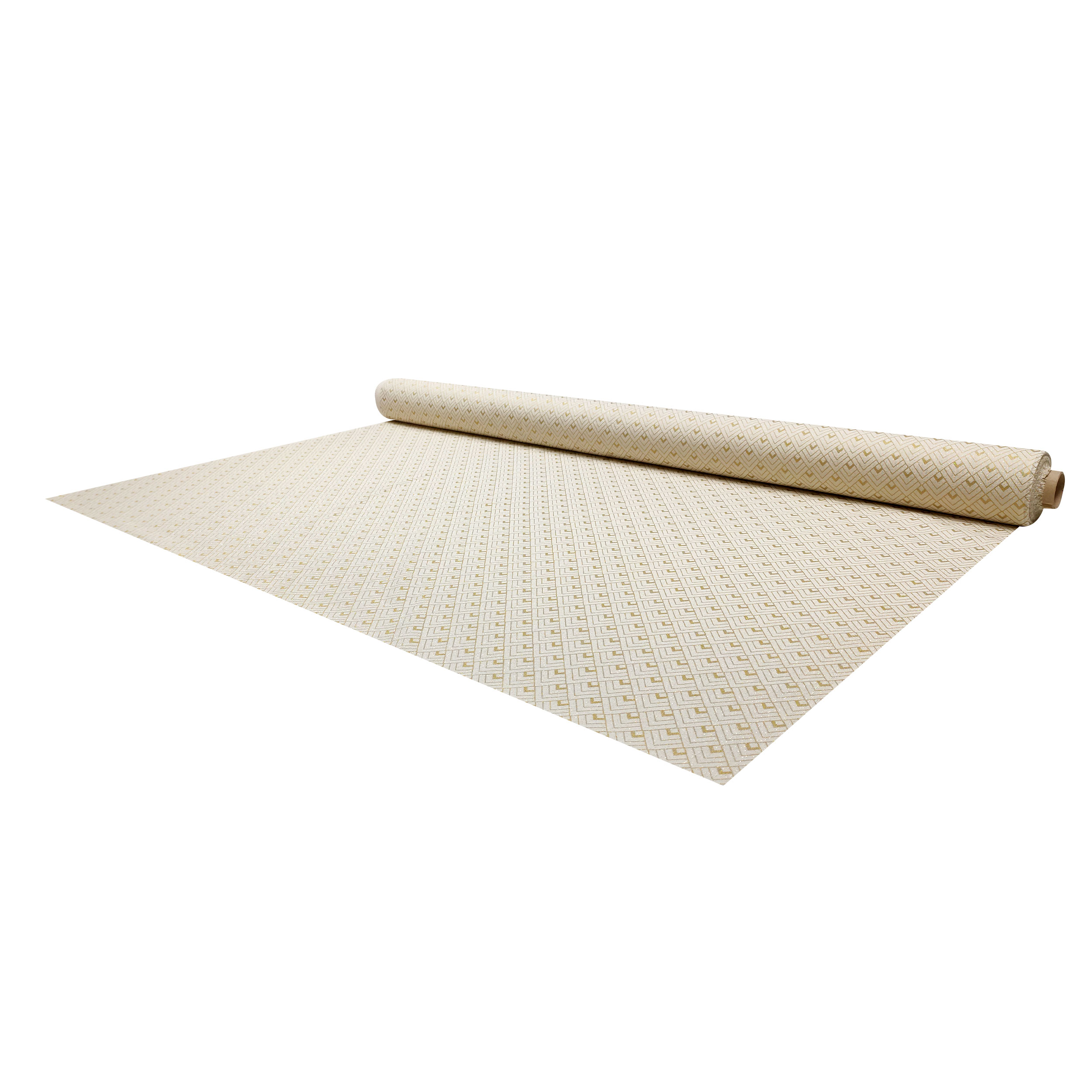 Tessuto Panama Geometria Oro Lurex