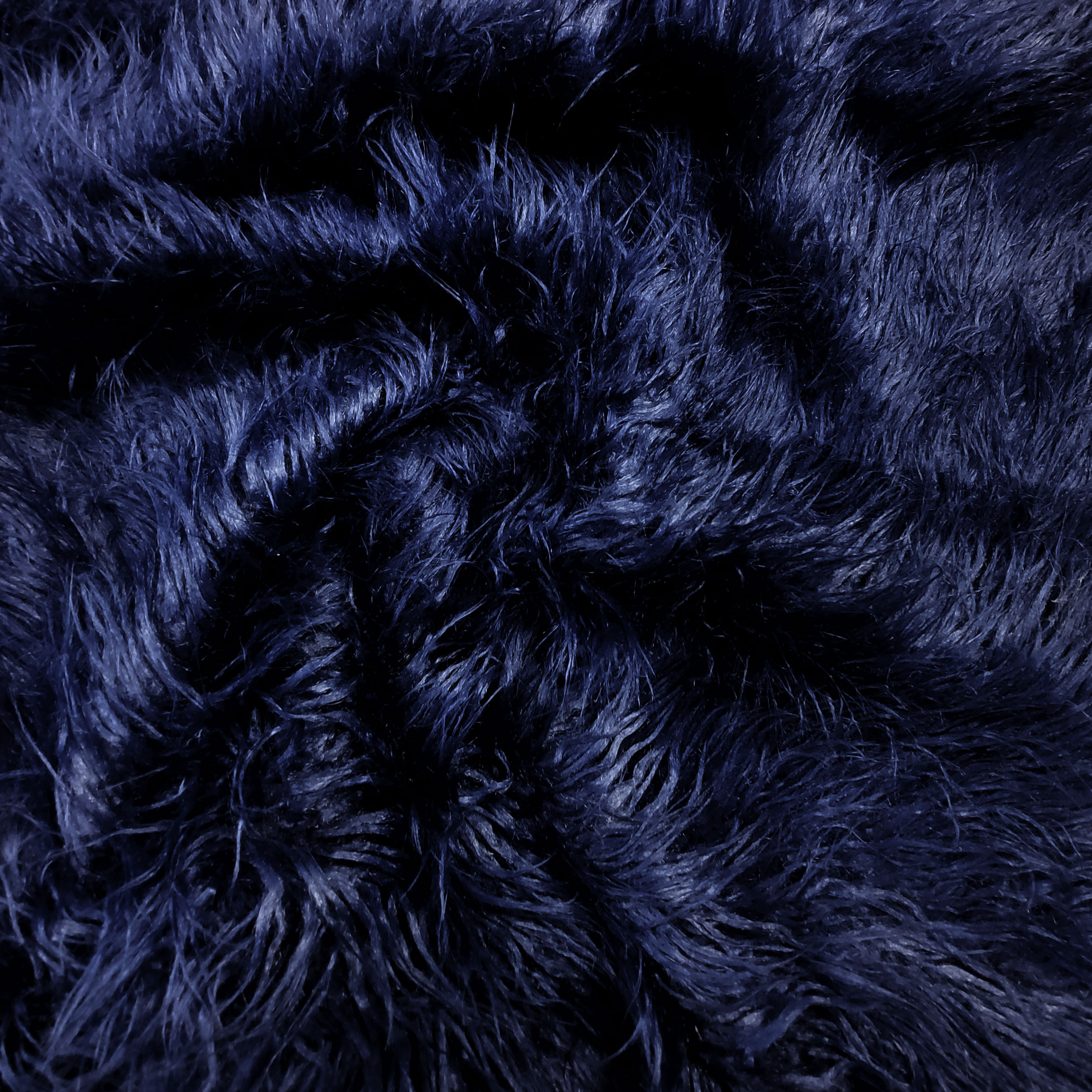 Pelliccia Sintetica Lungo Tinta Unita Blu
