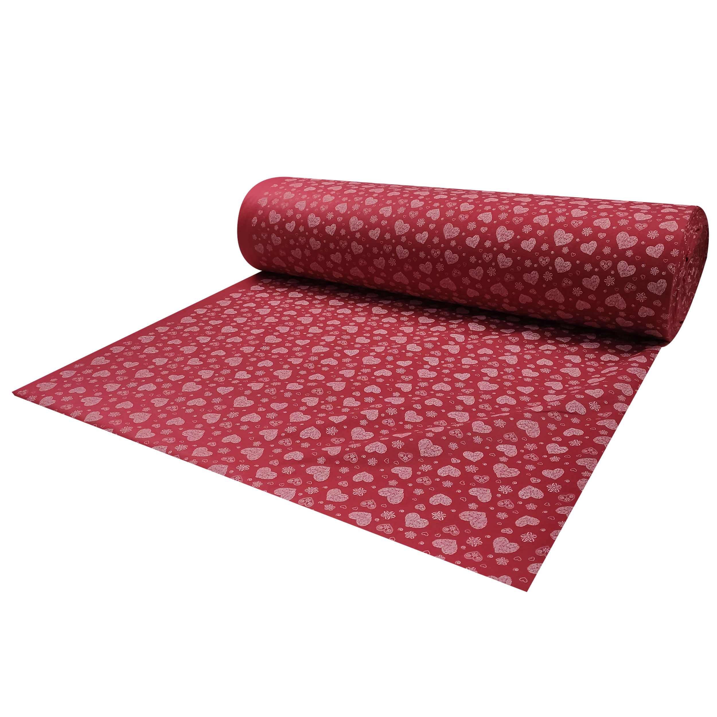 Pannolenci Sfondo Bordeaux Cuori Bianchi