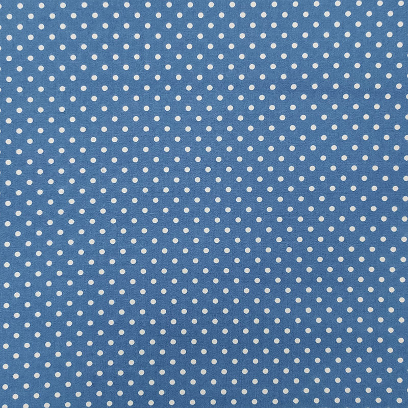 Tessuto Cotone a Pois Piccoli Azzurro