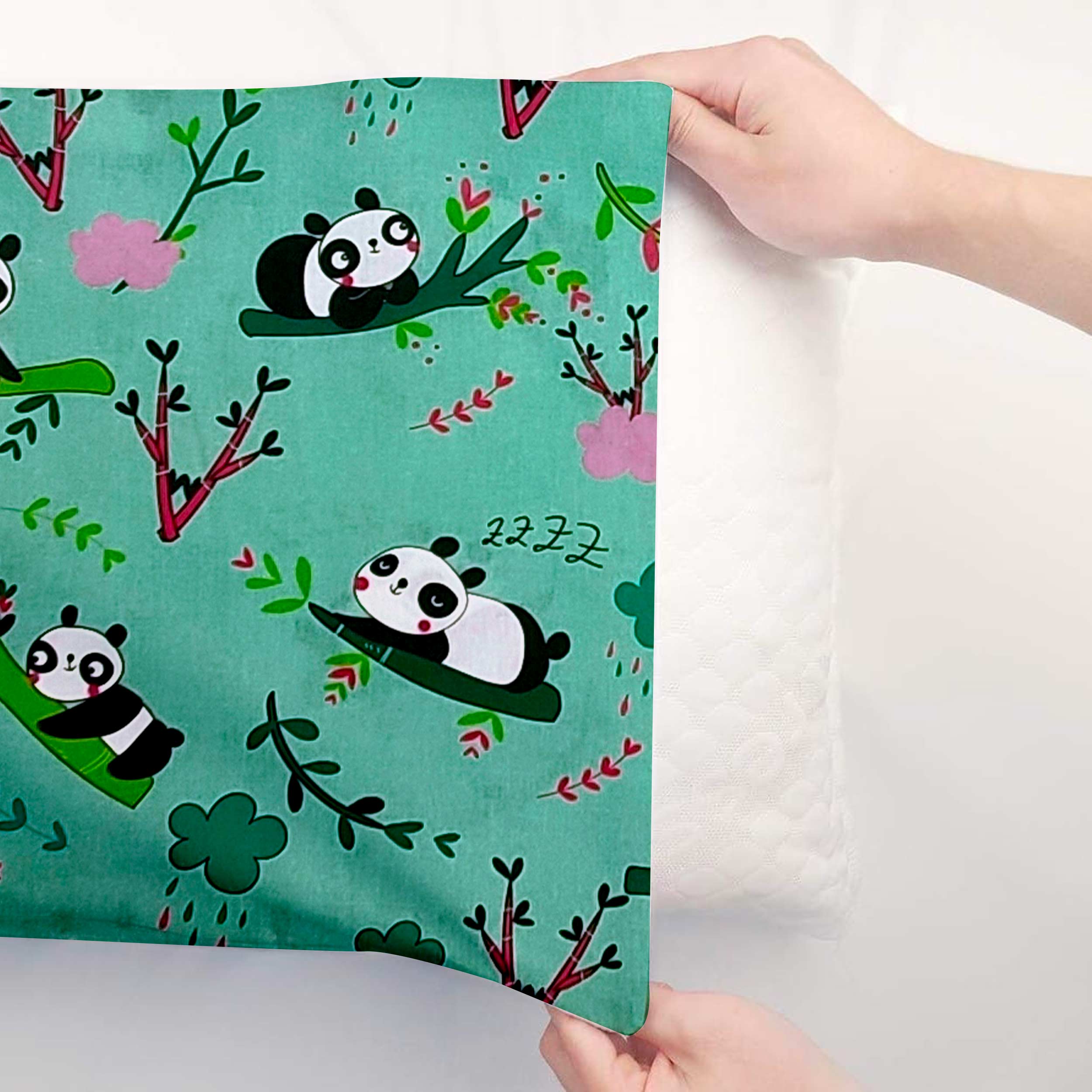 Federa Panda Sfondo Verde Menta