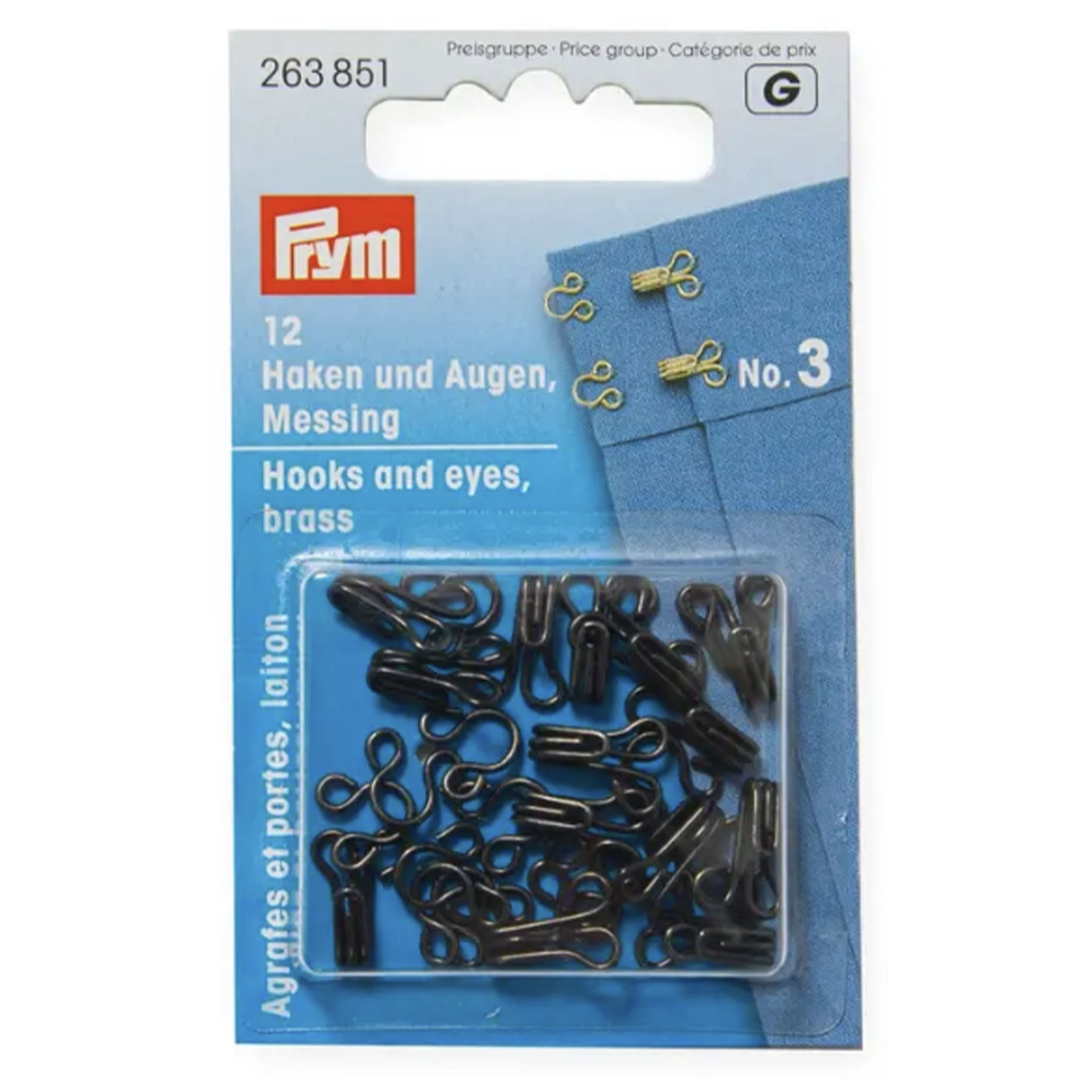 Ganci ed Occhielli Nero Prym No. 3