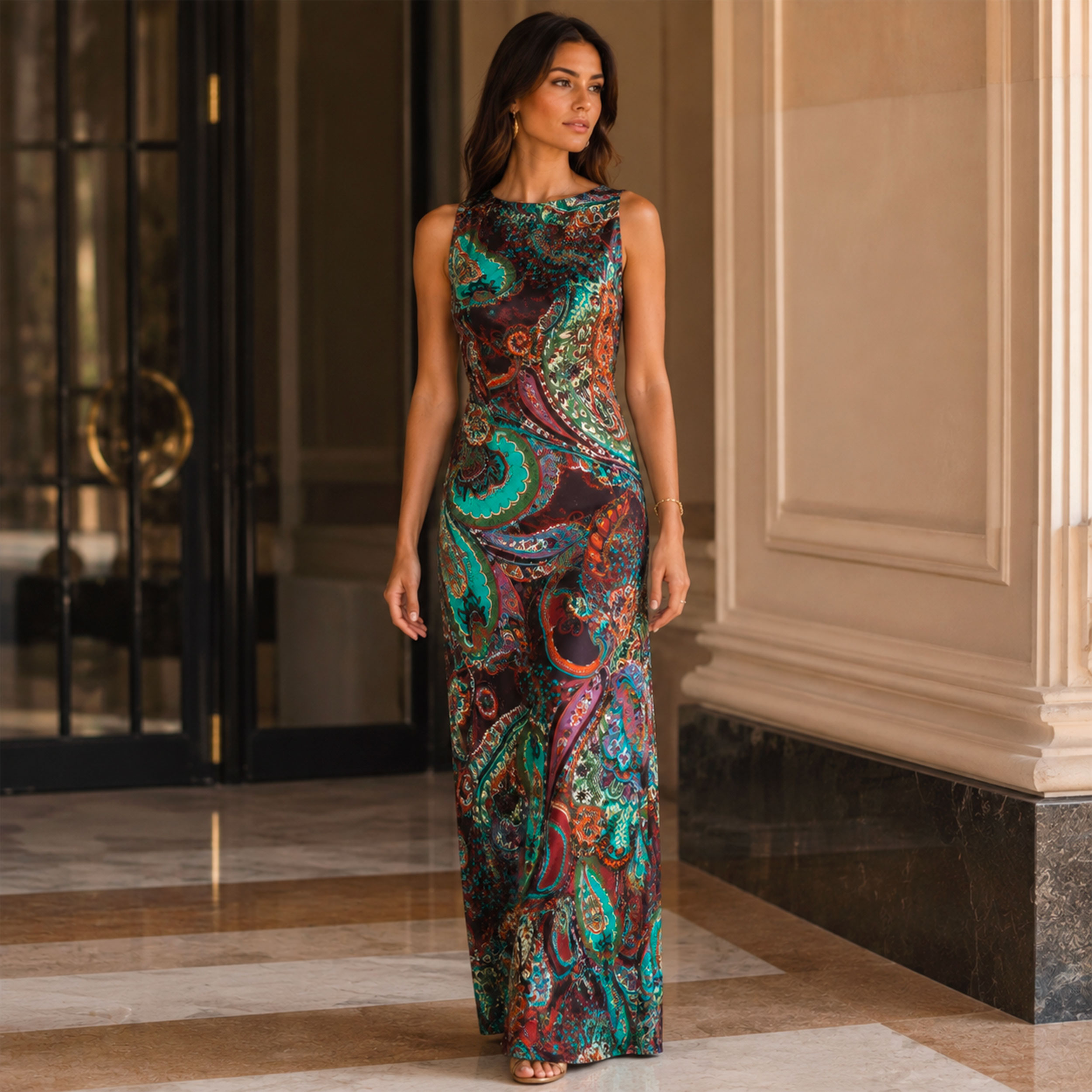 Raso Setato Alta Moda Fantasia Cachemire Multicolor Image