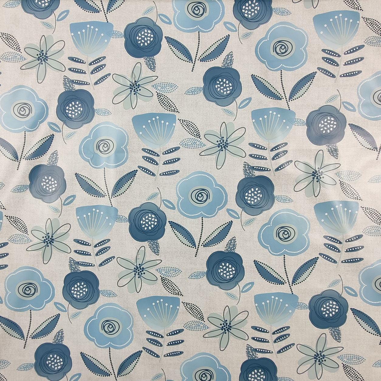 Tovaglia Plastificata Fiori Azzurri