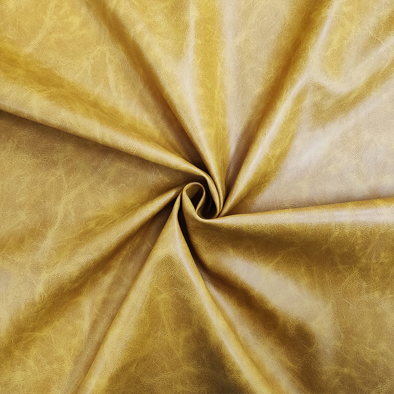 Ritaglio Finta Pelle Effetto Invecchiato Senape 100x140 cm