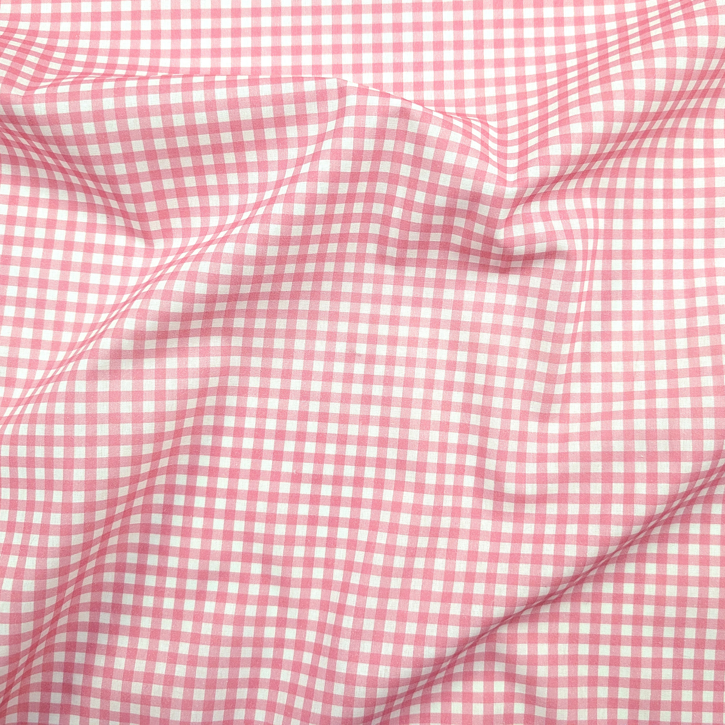 Tessuto Cotone Quadretti Rosa Image