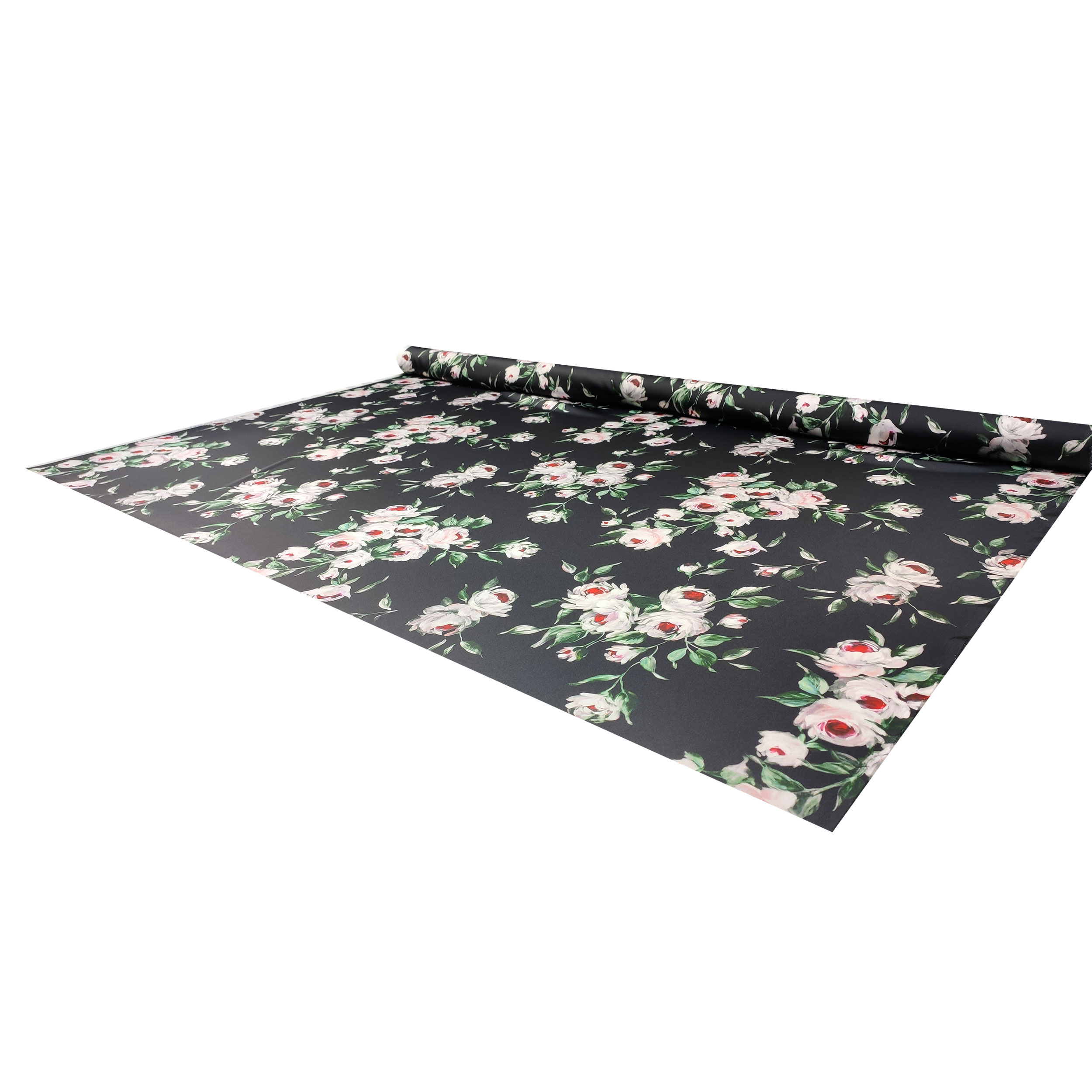Raso Setato Alta Moda Rose Sfondo Nero
