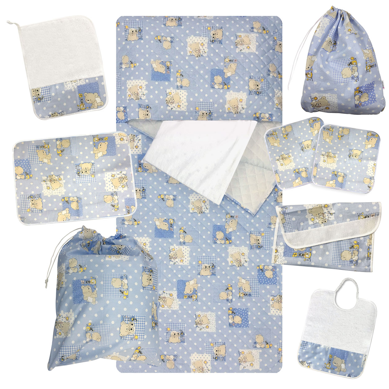 Coordinato Asilo Completo Orsetti e Api Azzurro