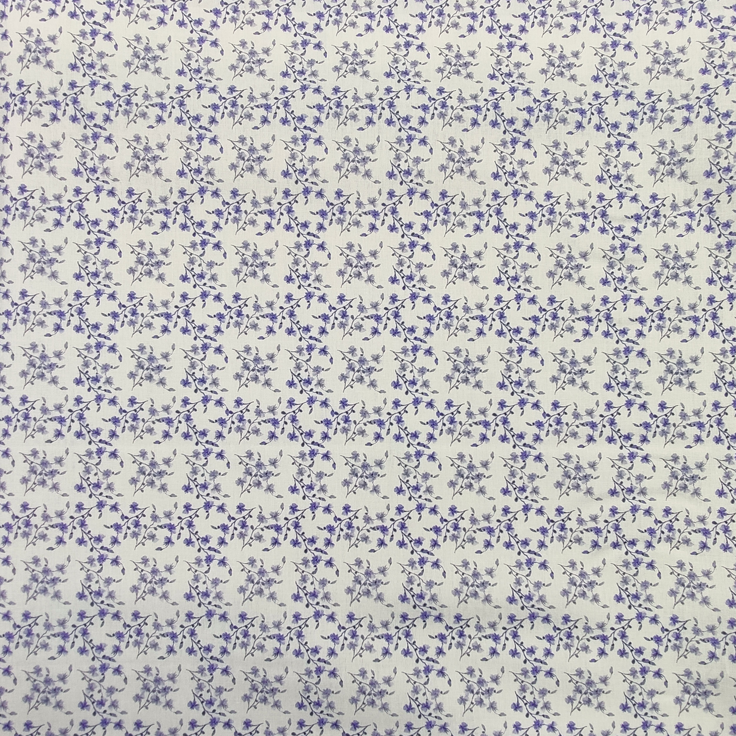 tessuto cotone online con fiorellini blu