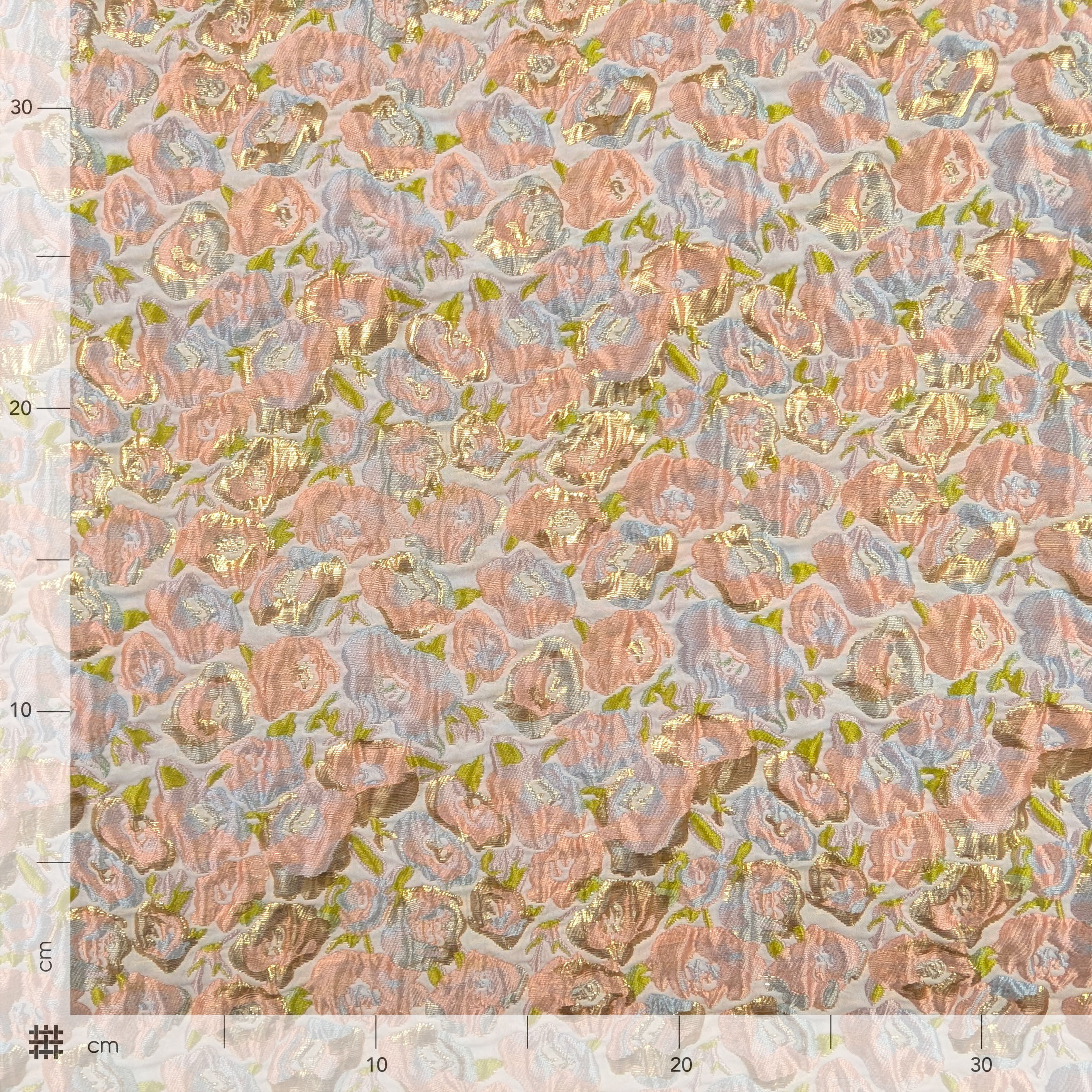 Broccato Alta Moda Fiori Rosa e Oro Image