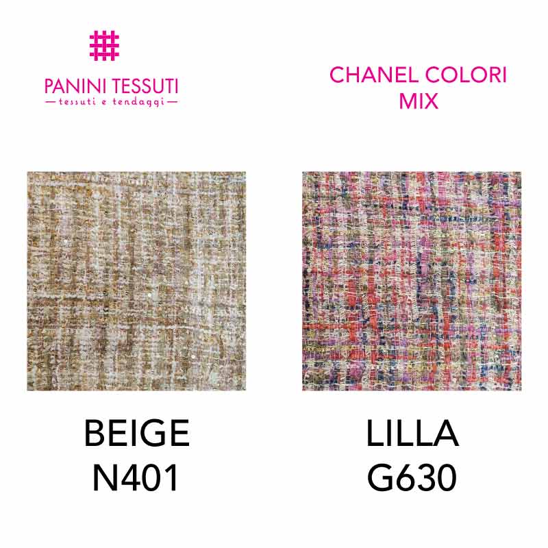 Tessuto Trama Chanel Colori Mix