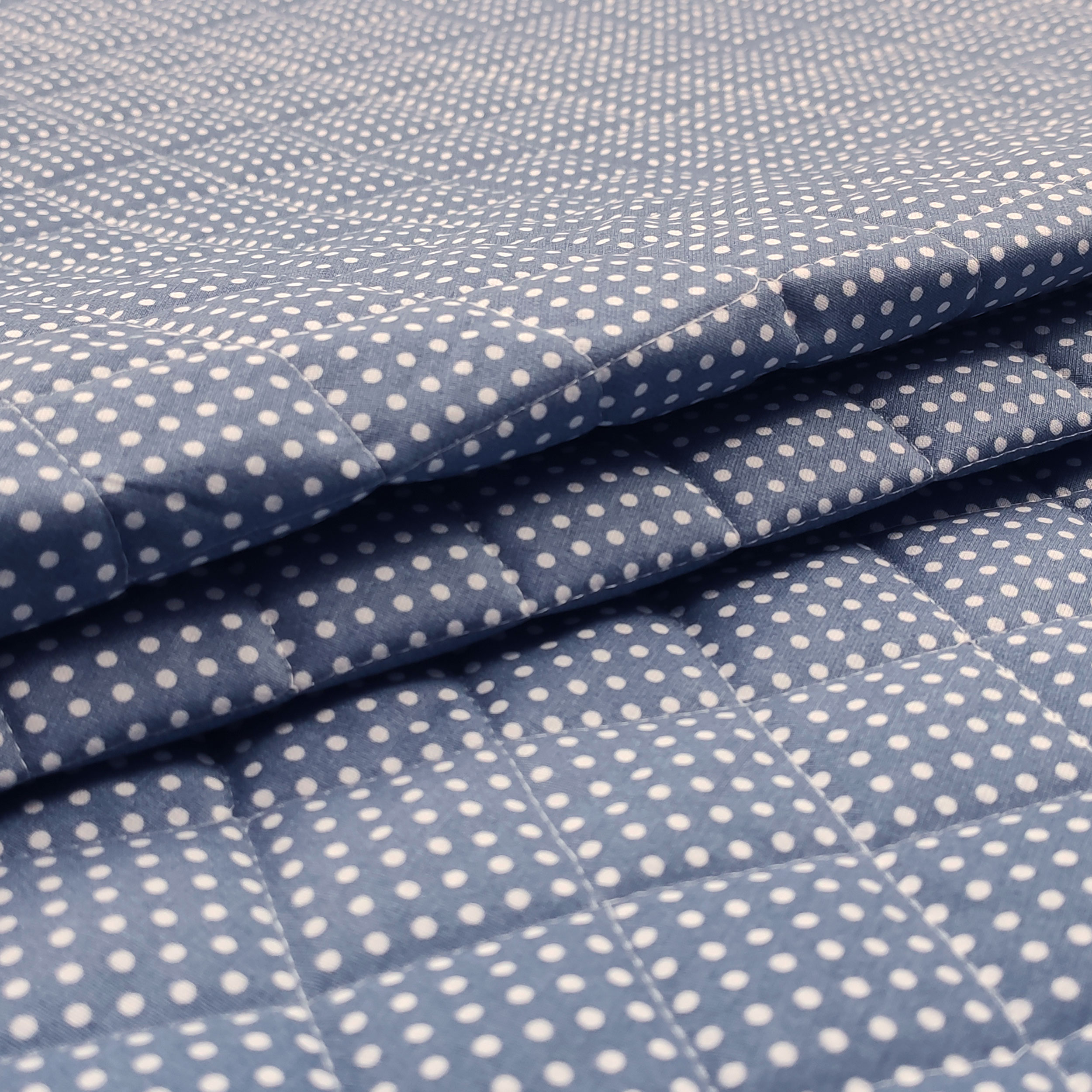 Trapunta Double Grigio Avio con Pois