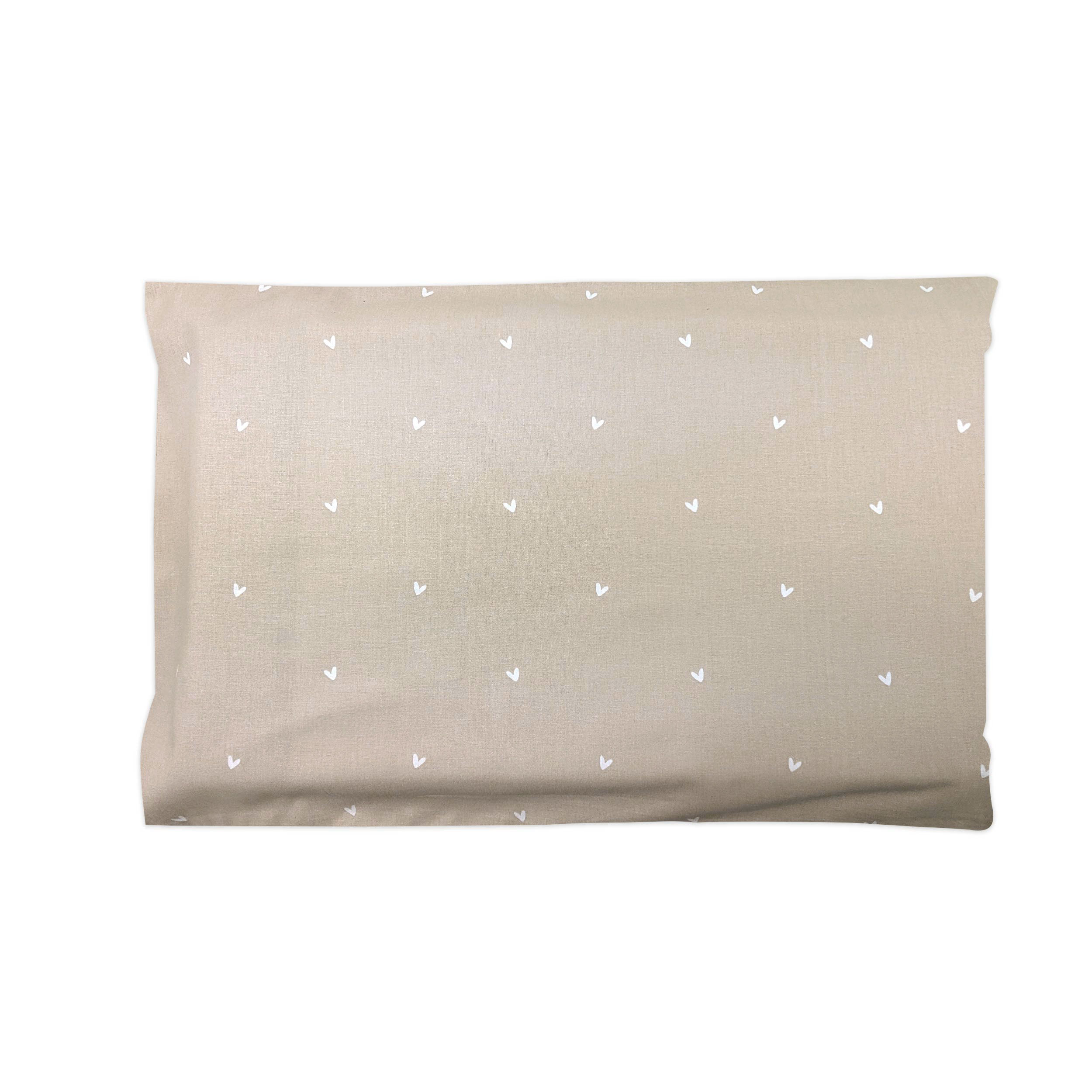 Federa Cuoricini Bianchi con Sfondo Beige Image
