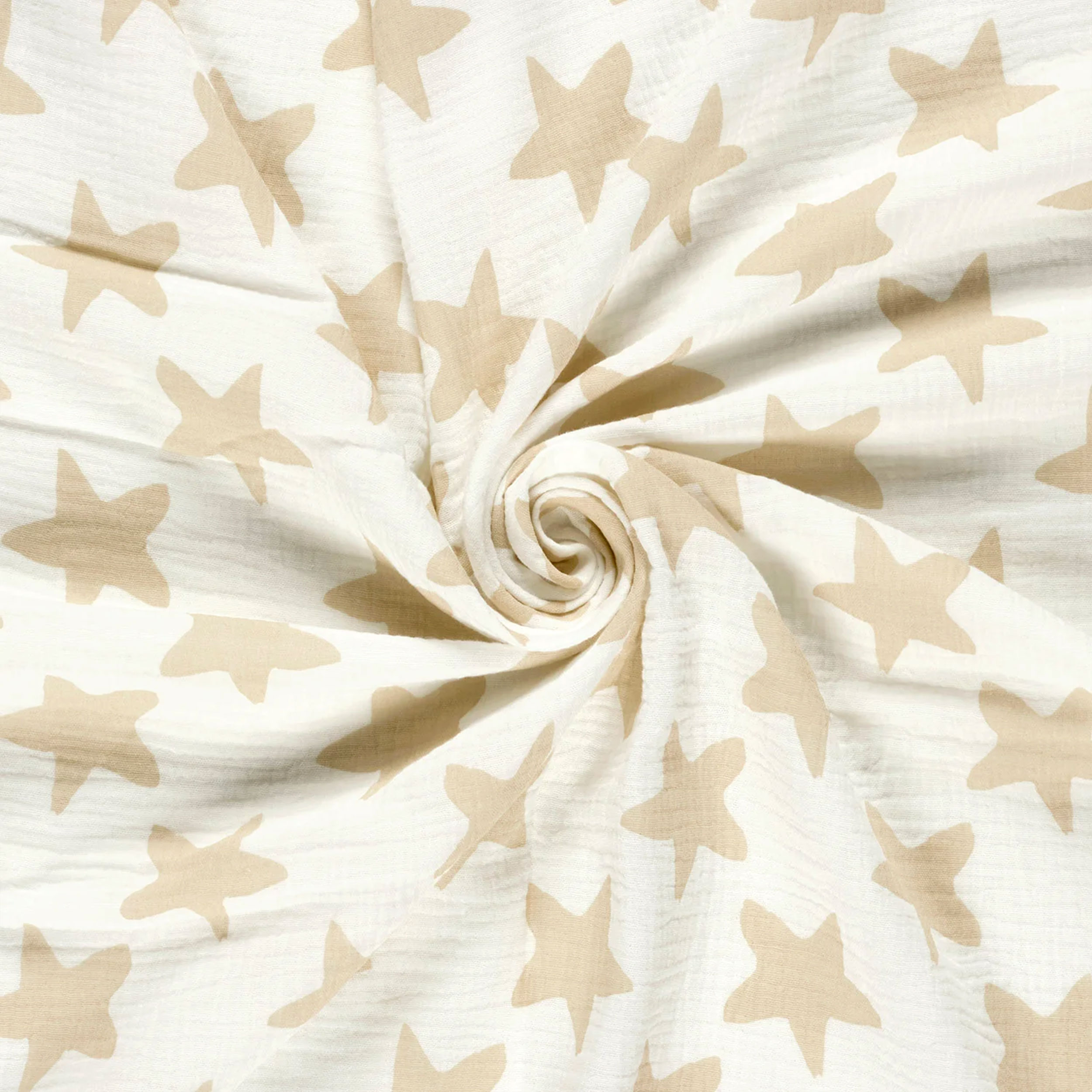 Mussola Cotone Stelline Beige Image