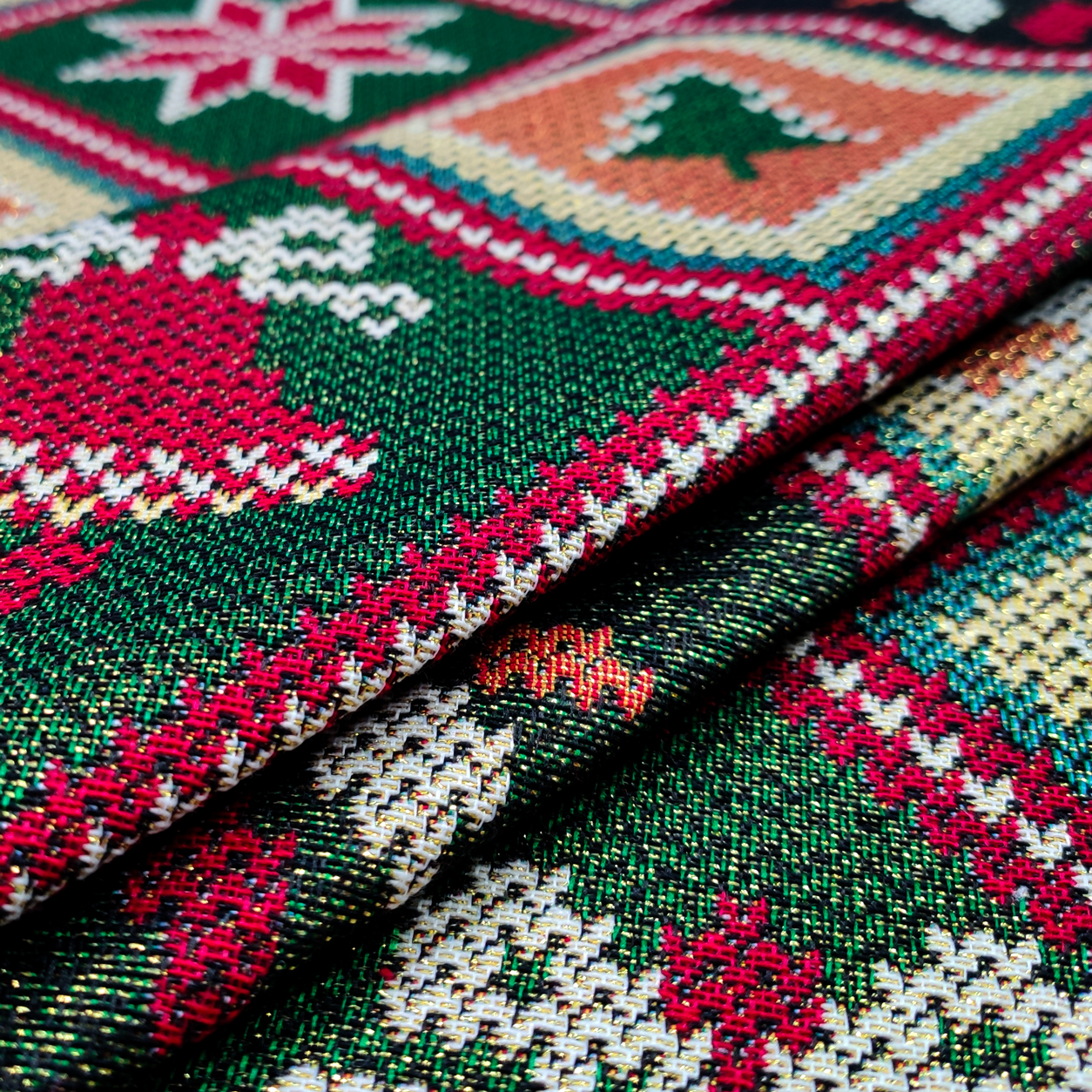 Tessuto gobelin noel lurex