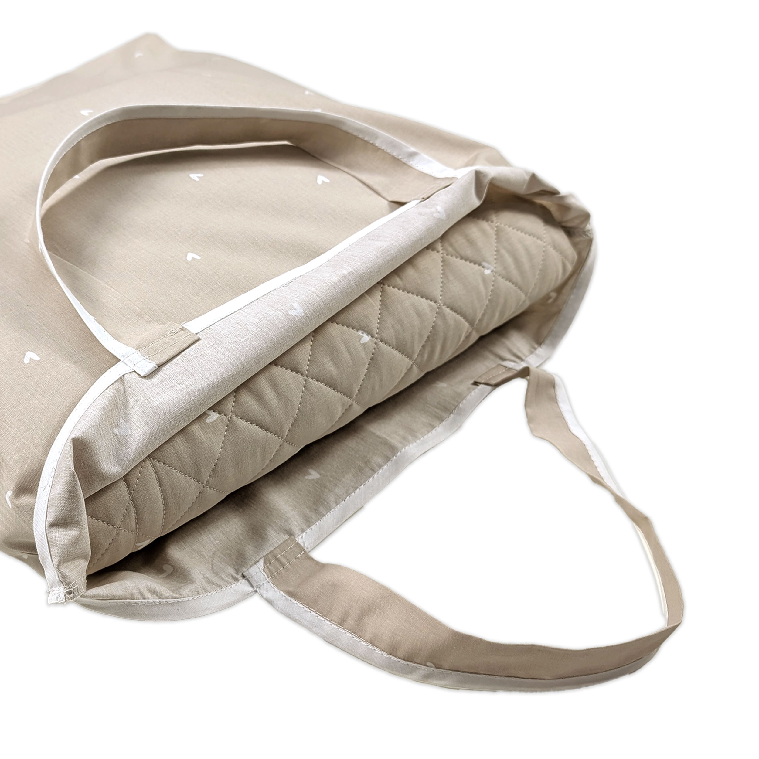 Borsa Porta Sacco Nanna Cuoricini Sfondo Beige Image