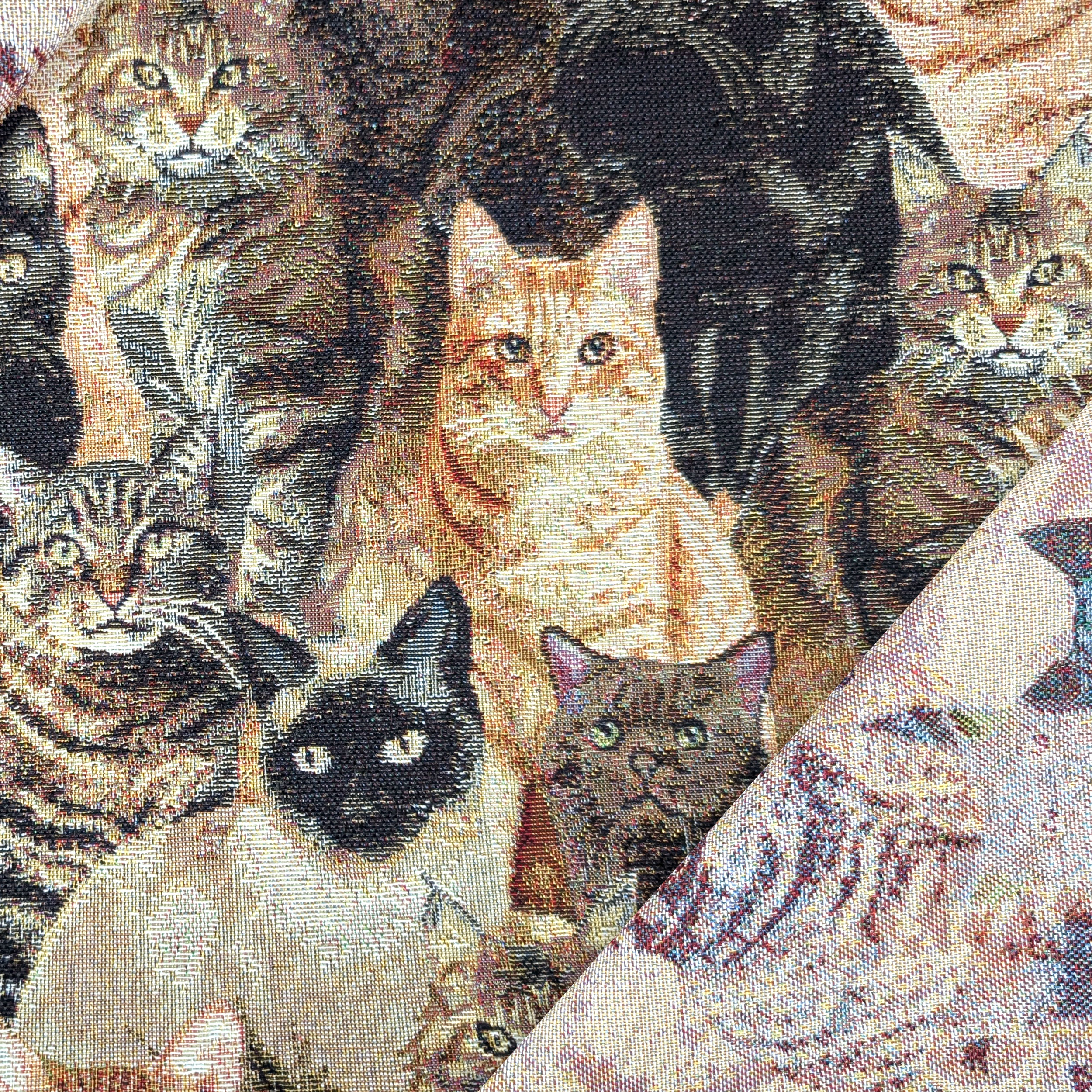 Tessuto Gobelin Fantasia Gatti Image