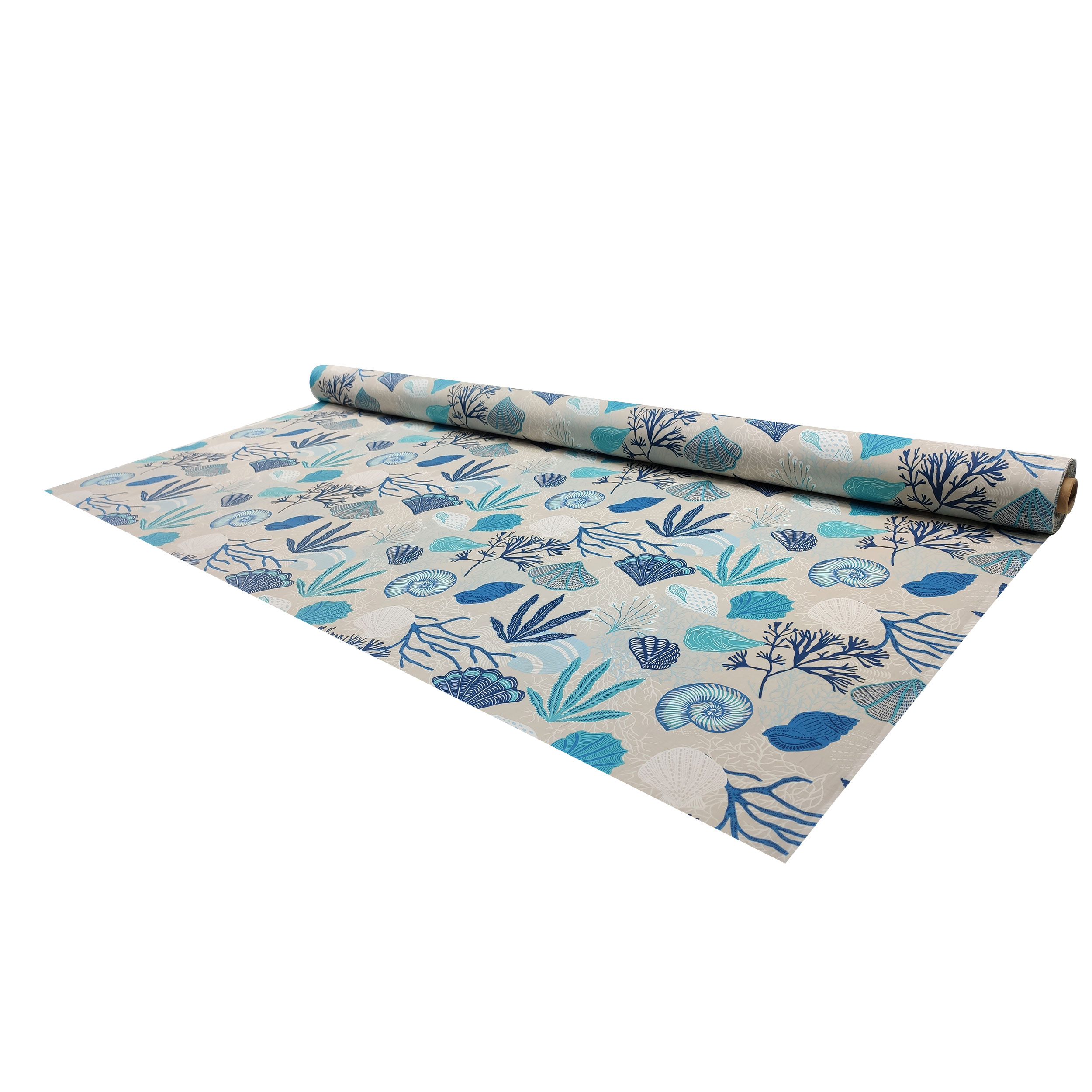 Cotone Coralli e Conchiglie Blu