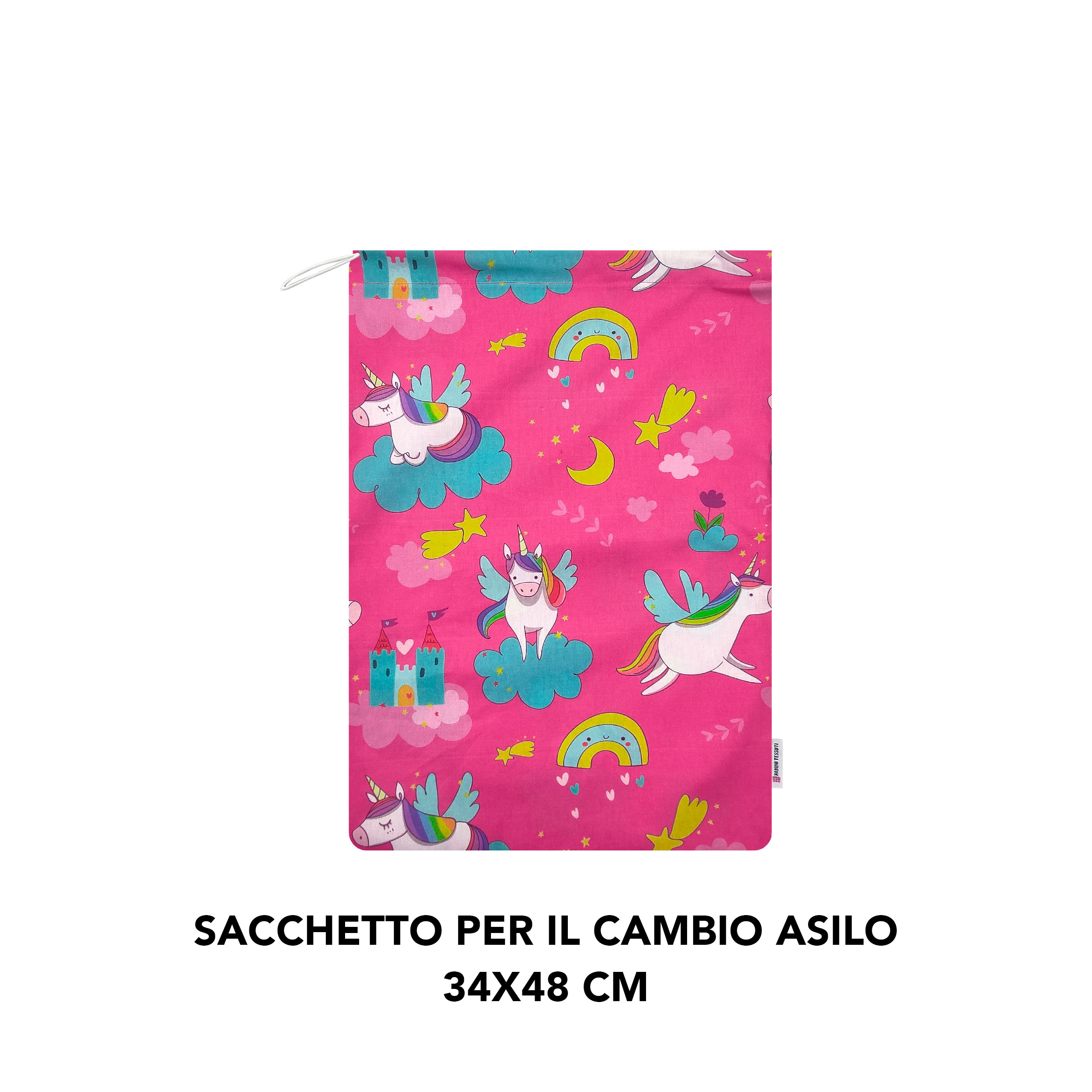 Sacchetto per il Cambio Asilo Unicorni e Castelli
