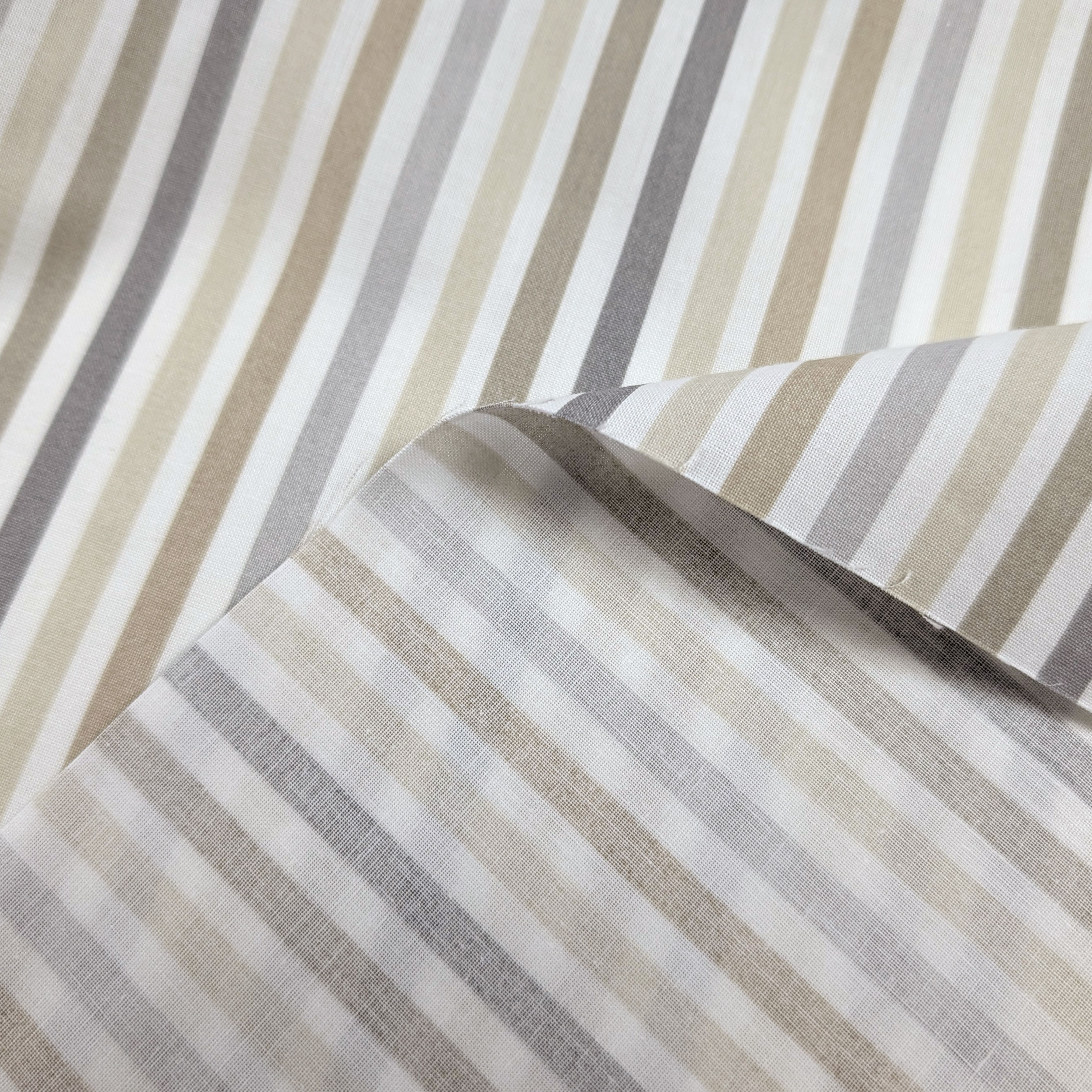 Tessuto di Cotone Righe Toni del Beige Image